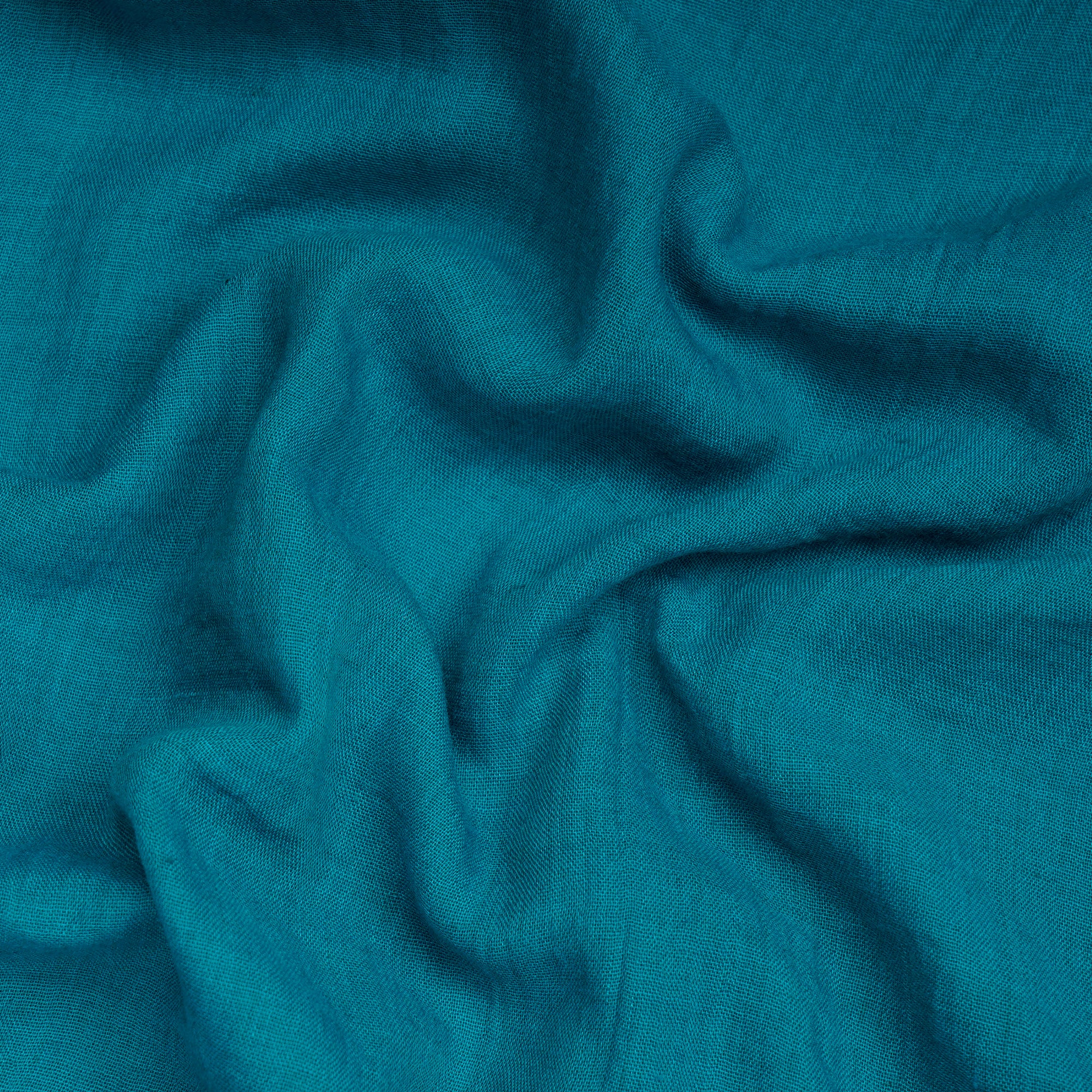 (Pre-Cut 2.30 Mtr)Eastern Blue Plain Cheese Cotton Fabric