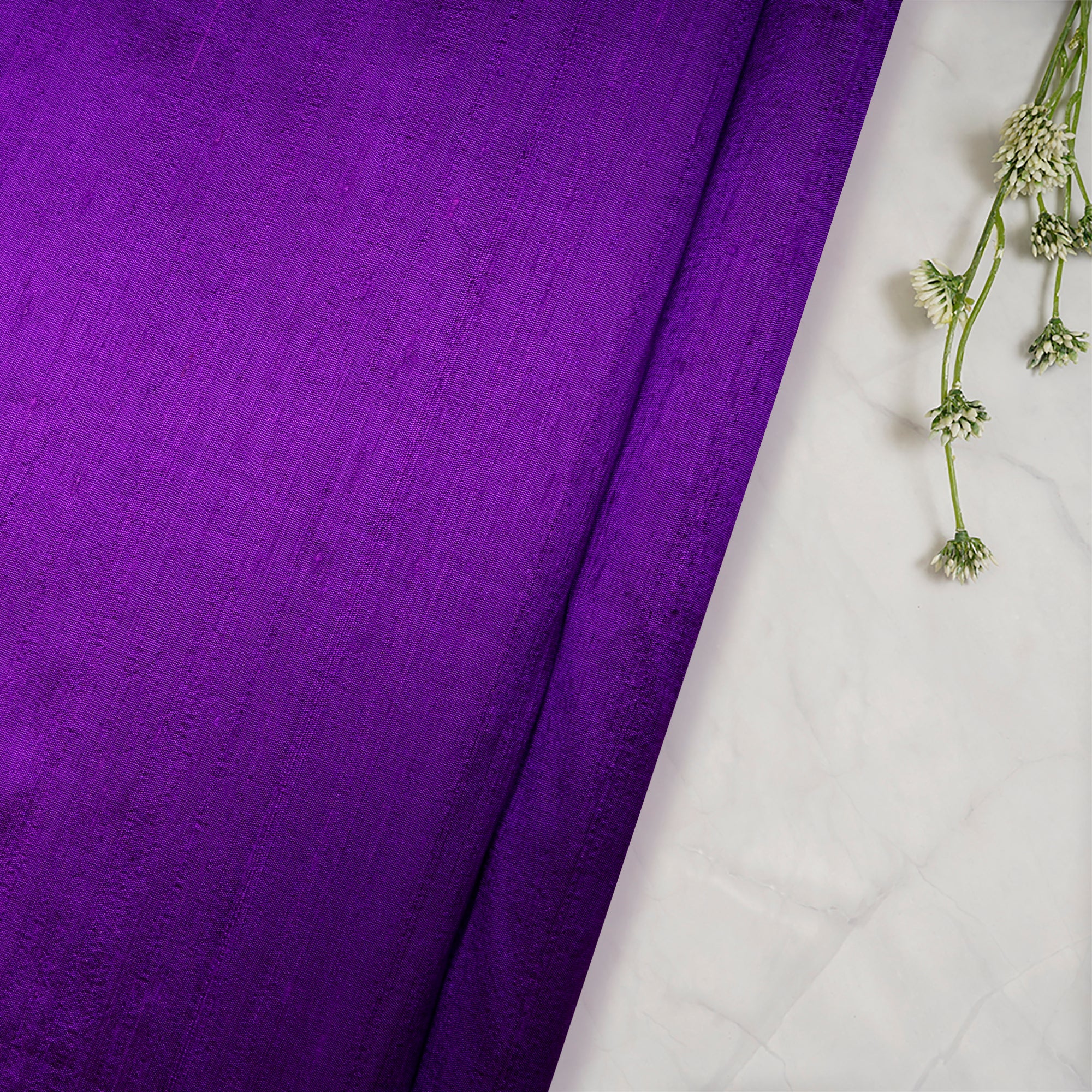 (Pre Cut 0.75 Mtr )Purple Color Dupion Silk Fabric