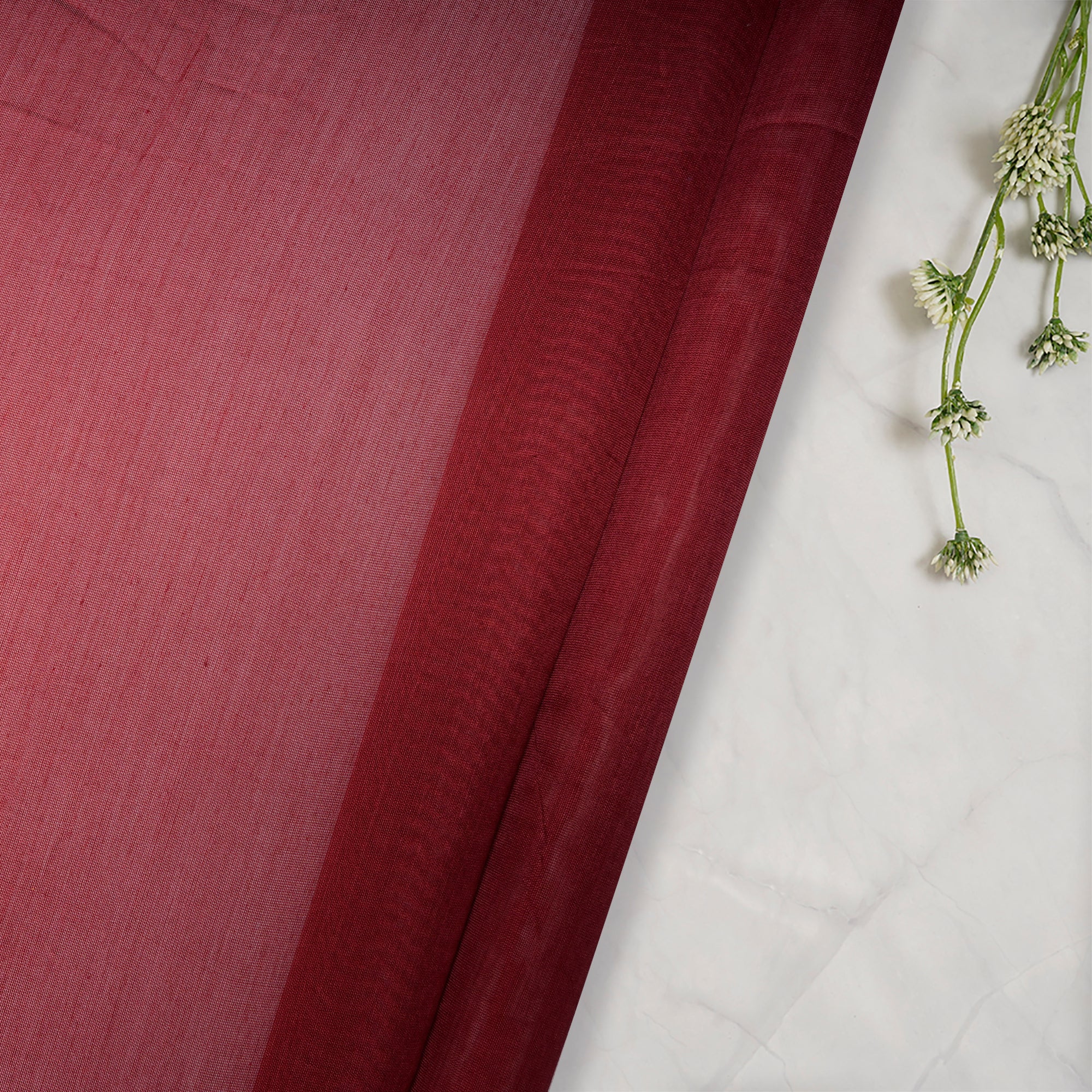 (Pre Cut 0.90 Mtr )Maroon Piece Dyed Chanderi Fabric