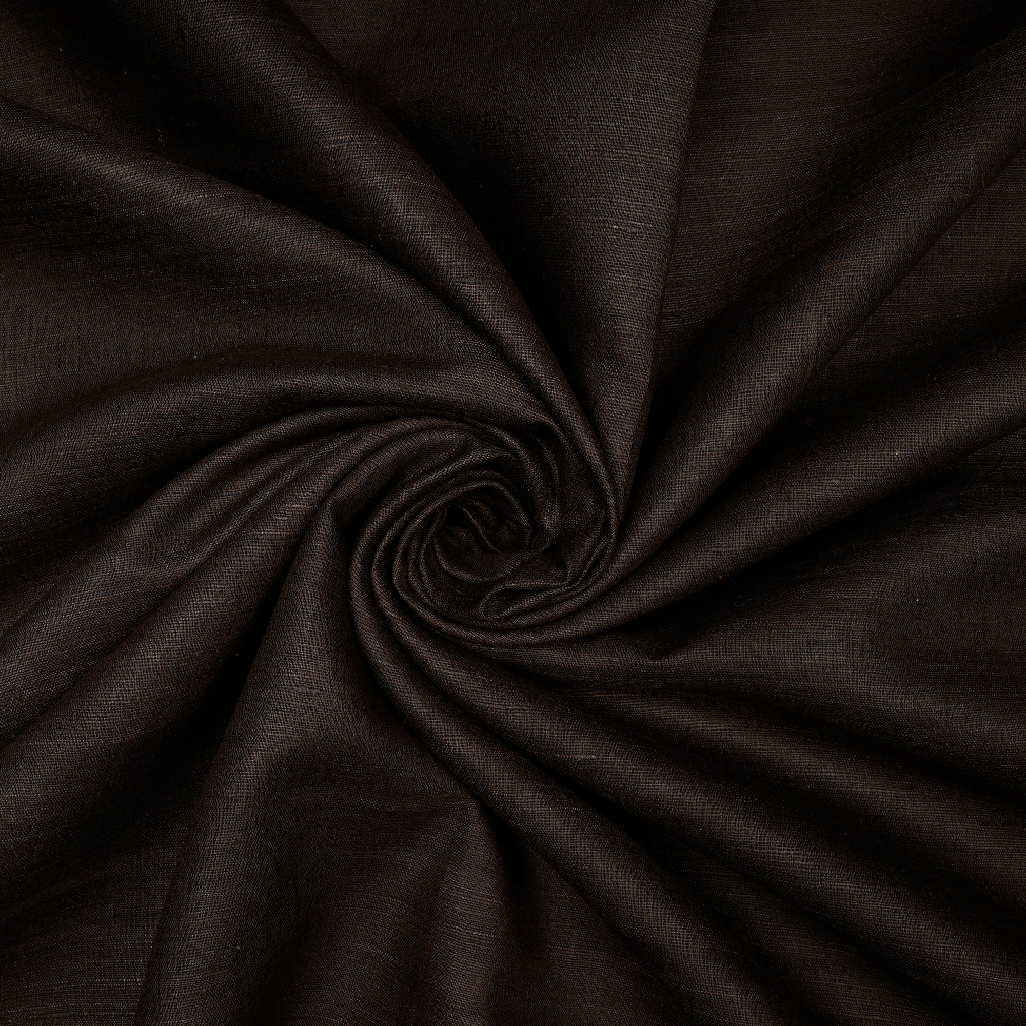 (Pre-Cut 3.50 Mtr) Umber Brown Plain Natural Matka Silk Fabric