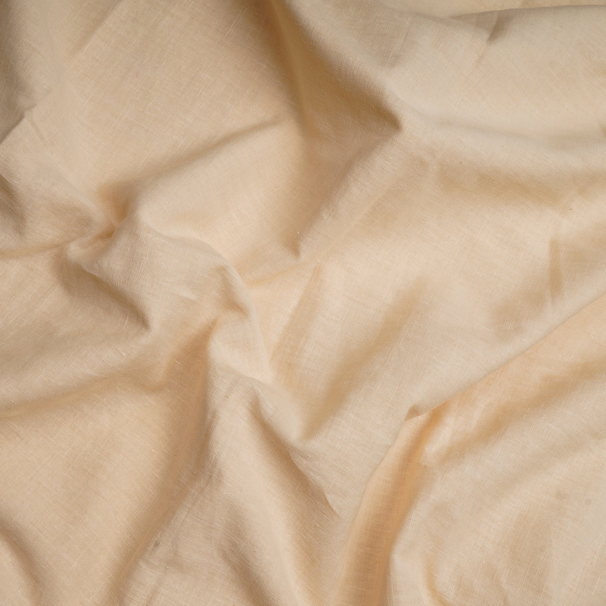 (Pre-Cut 2.25 Mtr) Cream Piece Dyed Plain Handspun Handwoven Cotton Fabric