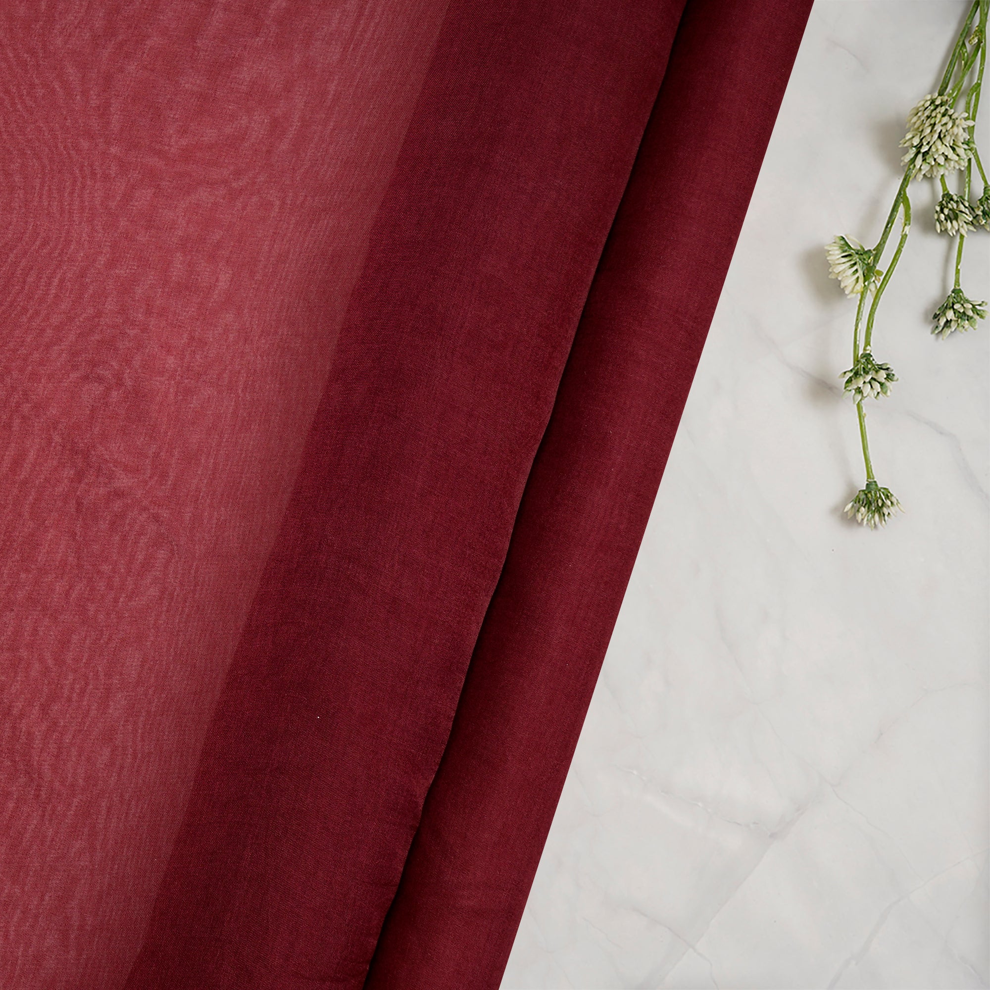 (Pre-Cut 2.25 Mtr)Biking Red Piece Dyed Organza Silk Fabric