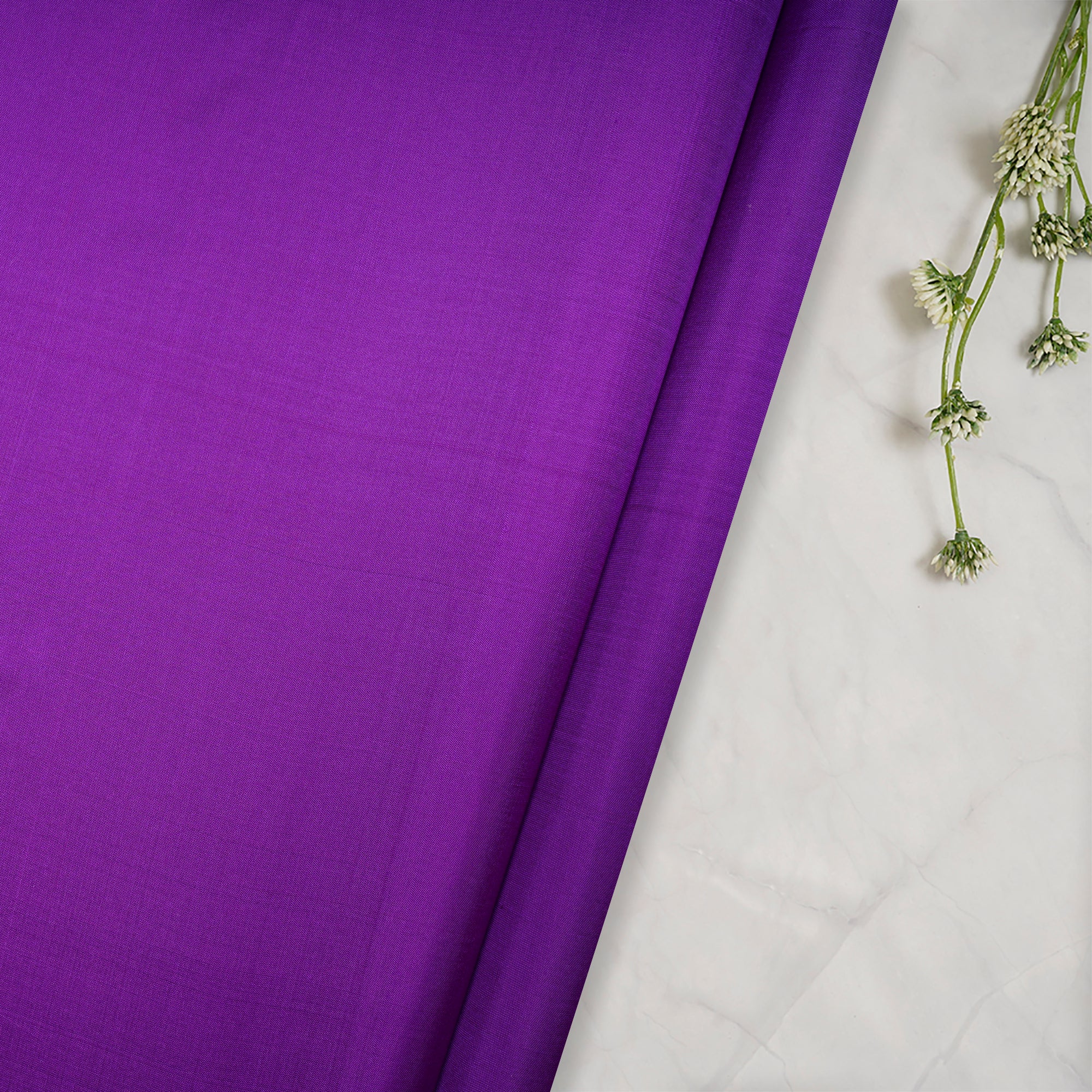 (Pre-Cut 2.70 Mtr)Violet Color Bangalore Silk Fabric