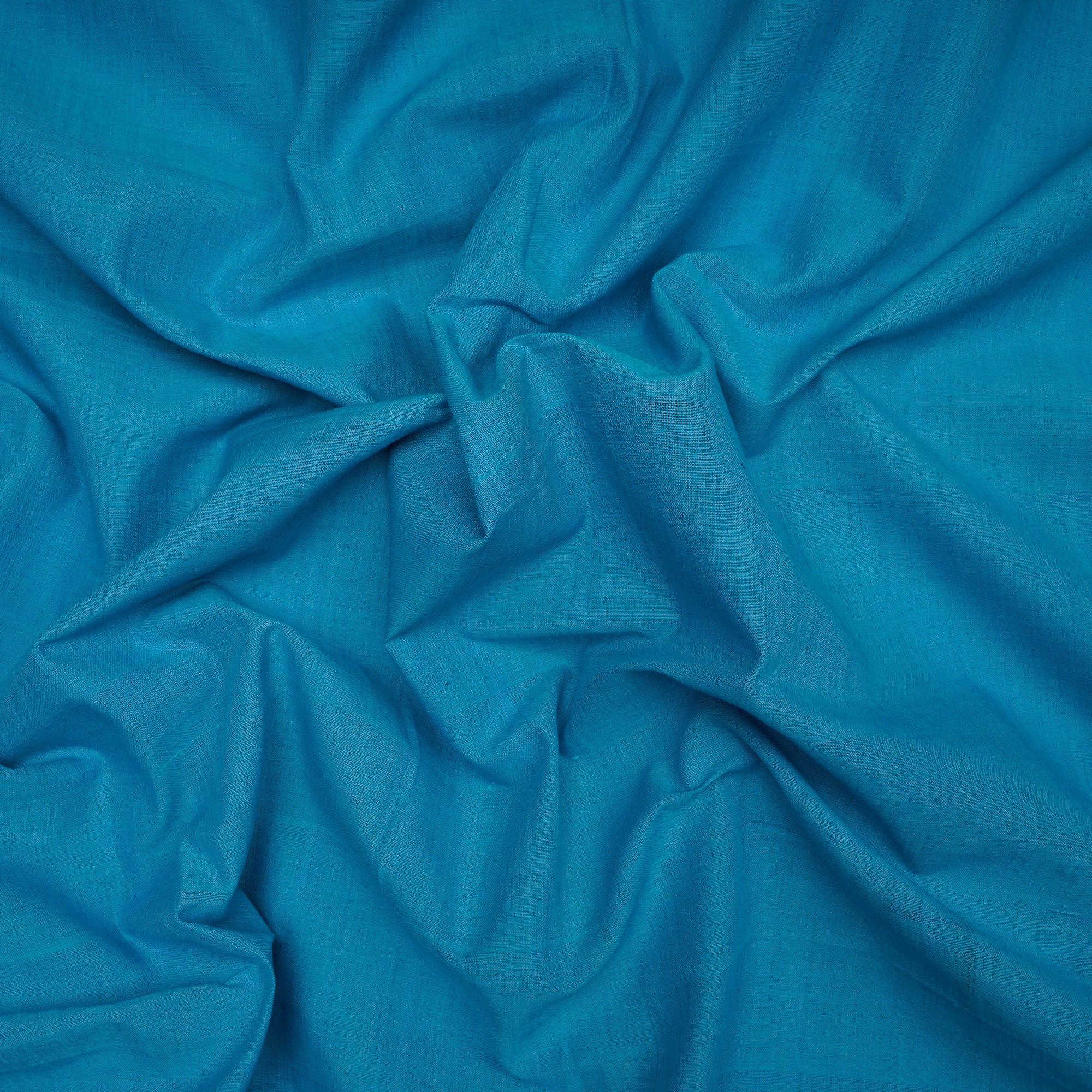 (Pre-Cut 1.90 Mtr)Blue Mangalgiri Cotton Fabric