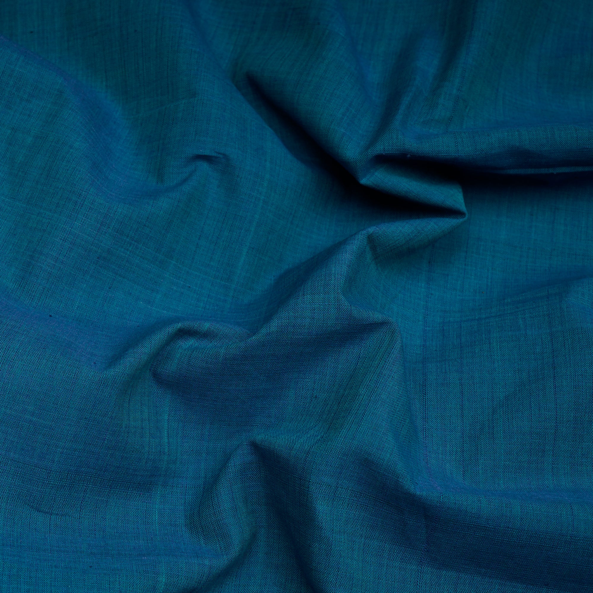 (Pre-Cut 3.20 Mtr)Midnight Piece Dyed Plain Mangalgiri Cotton Fabric