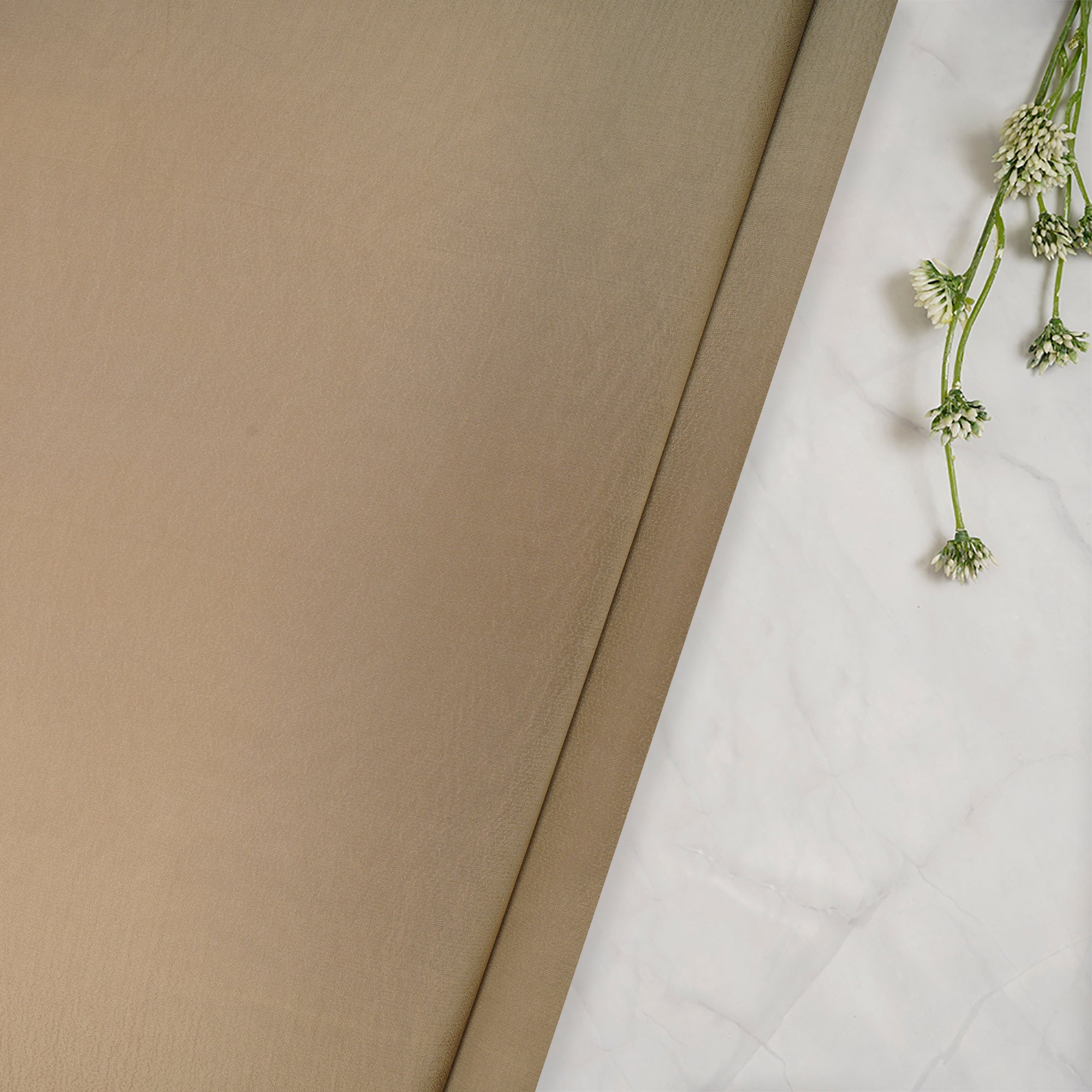 (Pre Cut 0.90 Mtr ) Gold Color Bemberg Crepe Dyeable Fabric
