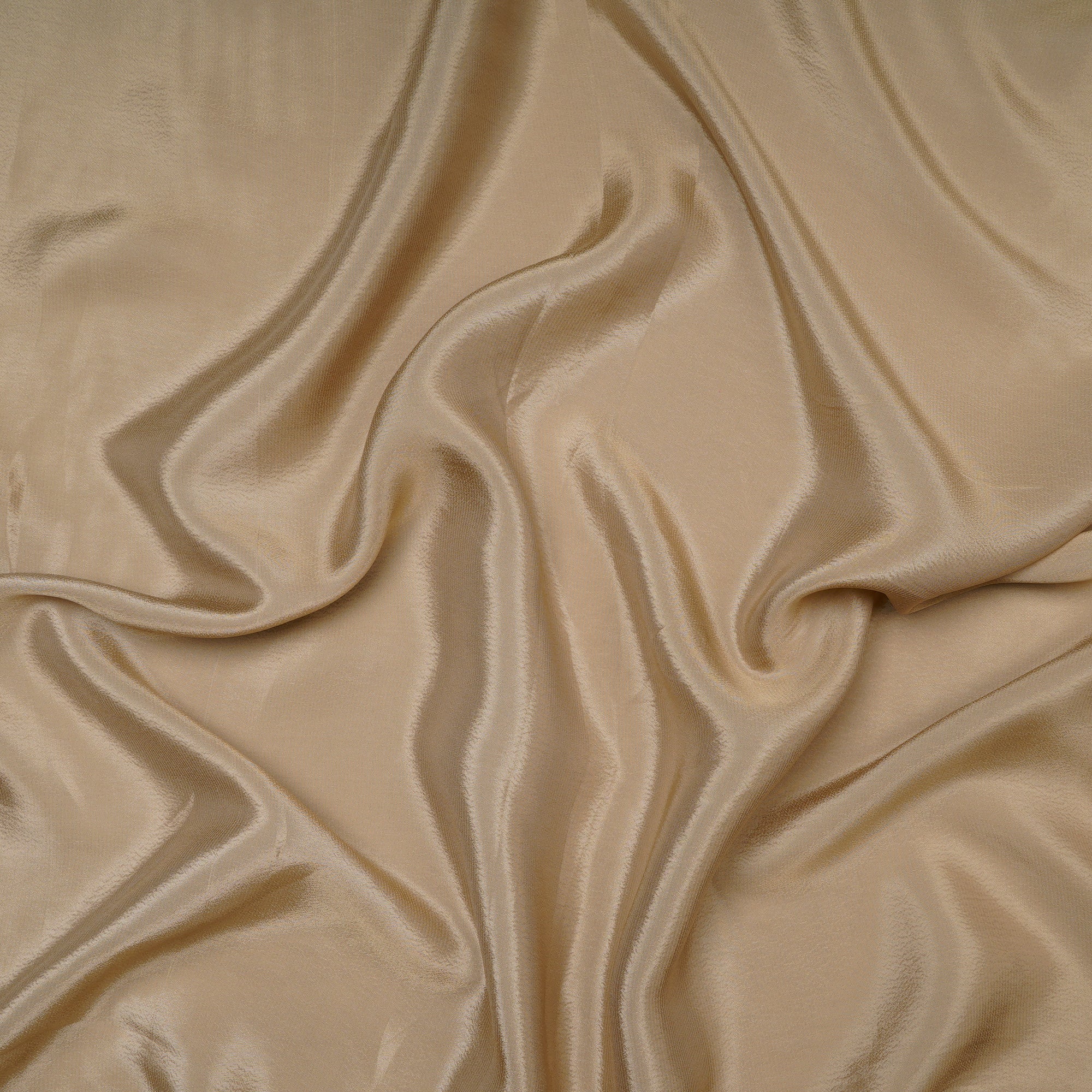 (Pre Cut 0.90 Mtr ) Gold Color Bemberg Crepe Dyeable Fabric