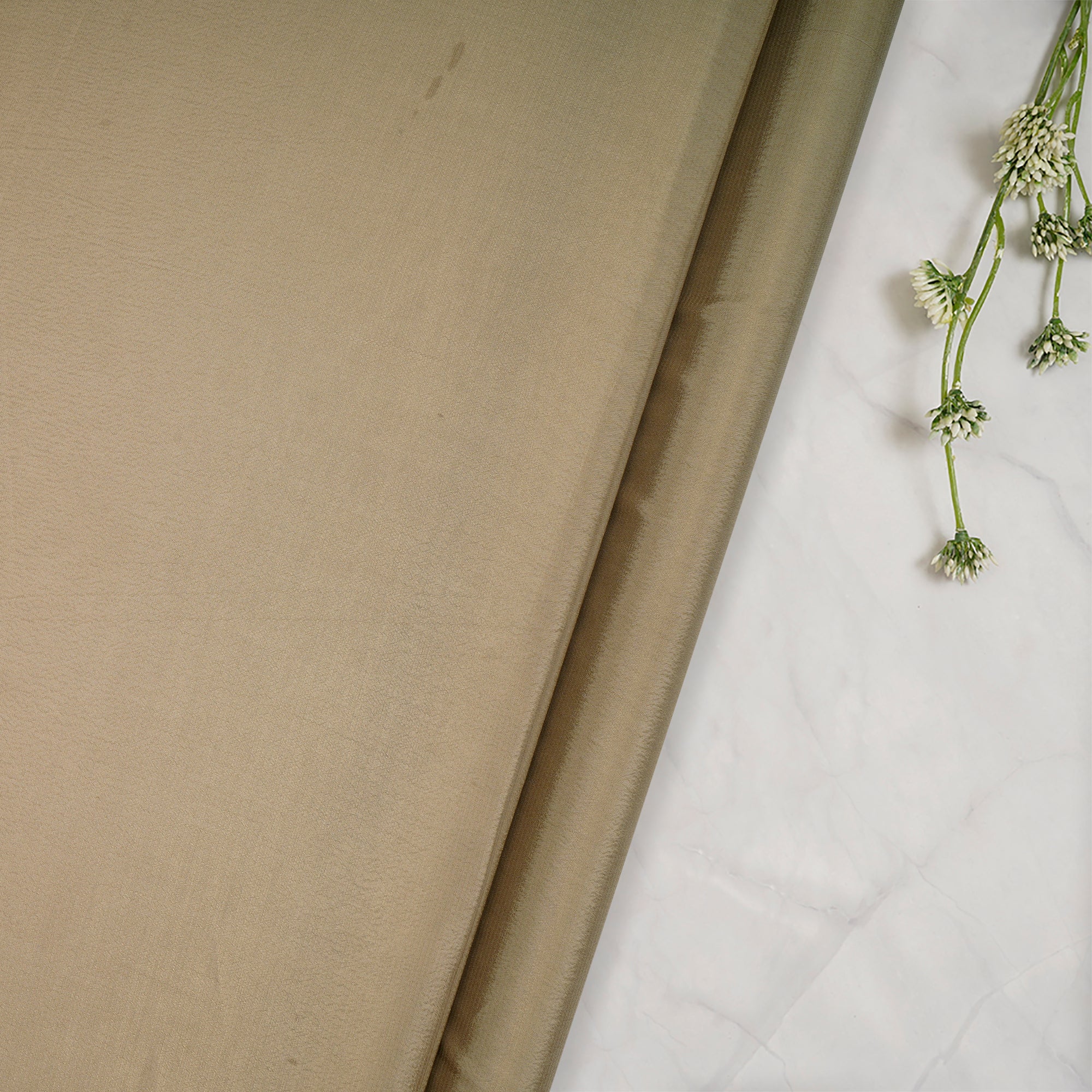 (Pre-Cut 4.20 Mtr)Gold Bemberg Crepe Dyeable Fabric