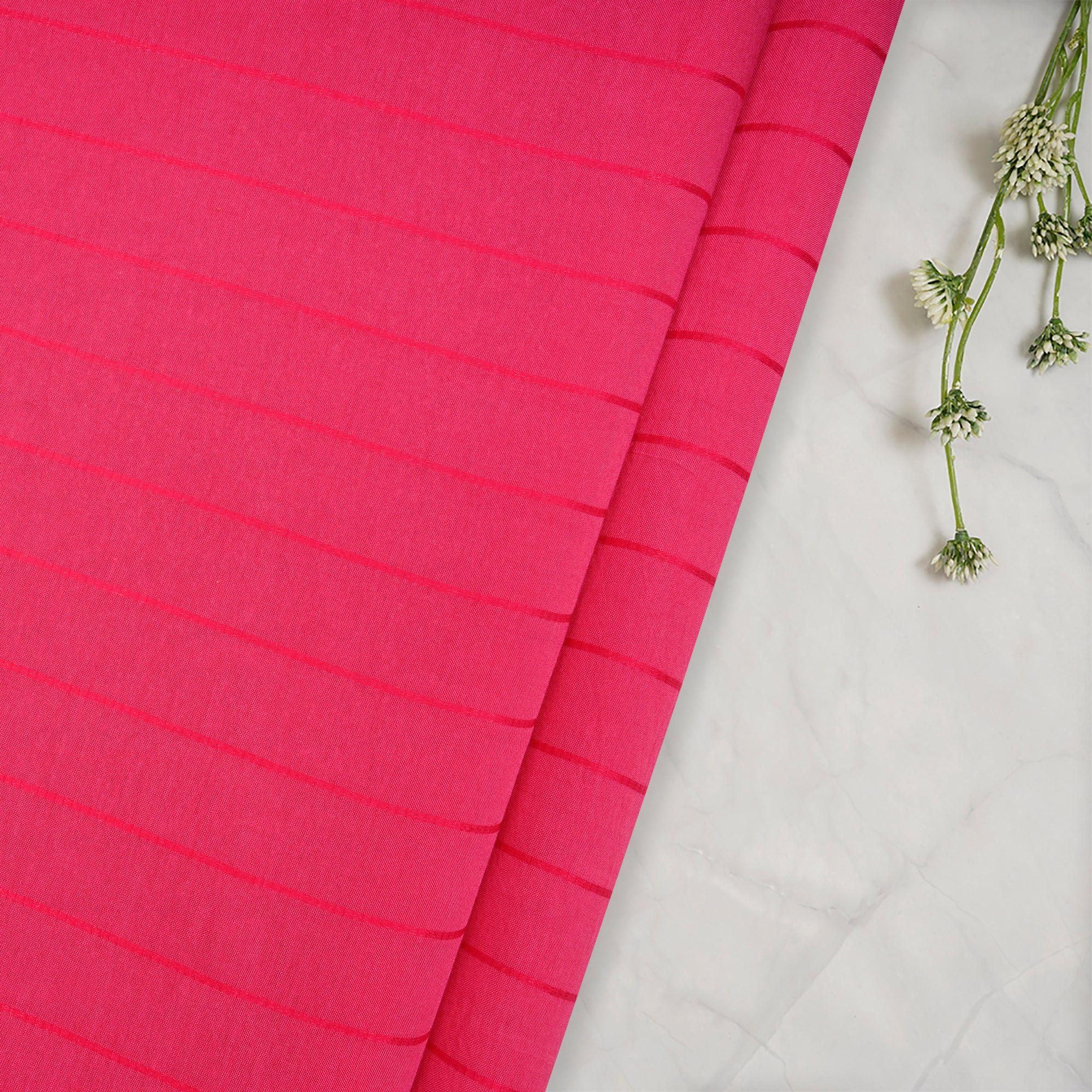 (Pre-Cut 2.00 Mtr)Pink Polyester Modal Fabric