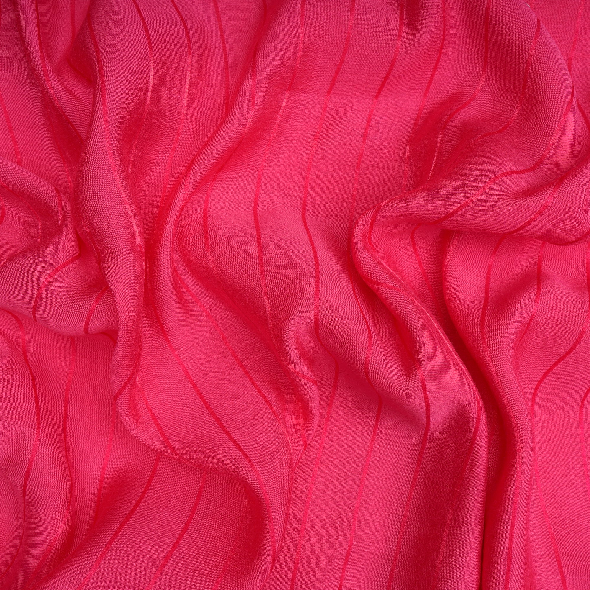 (Pre-Cut 2.00 Mtr)Pink Polyester Modal Fabric