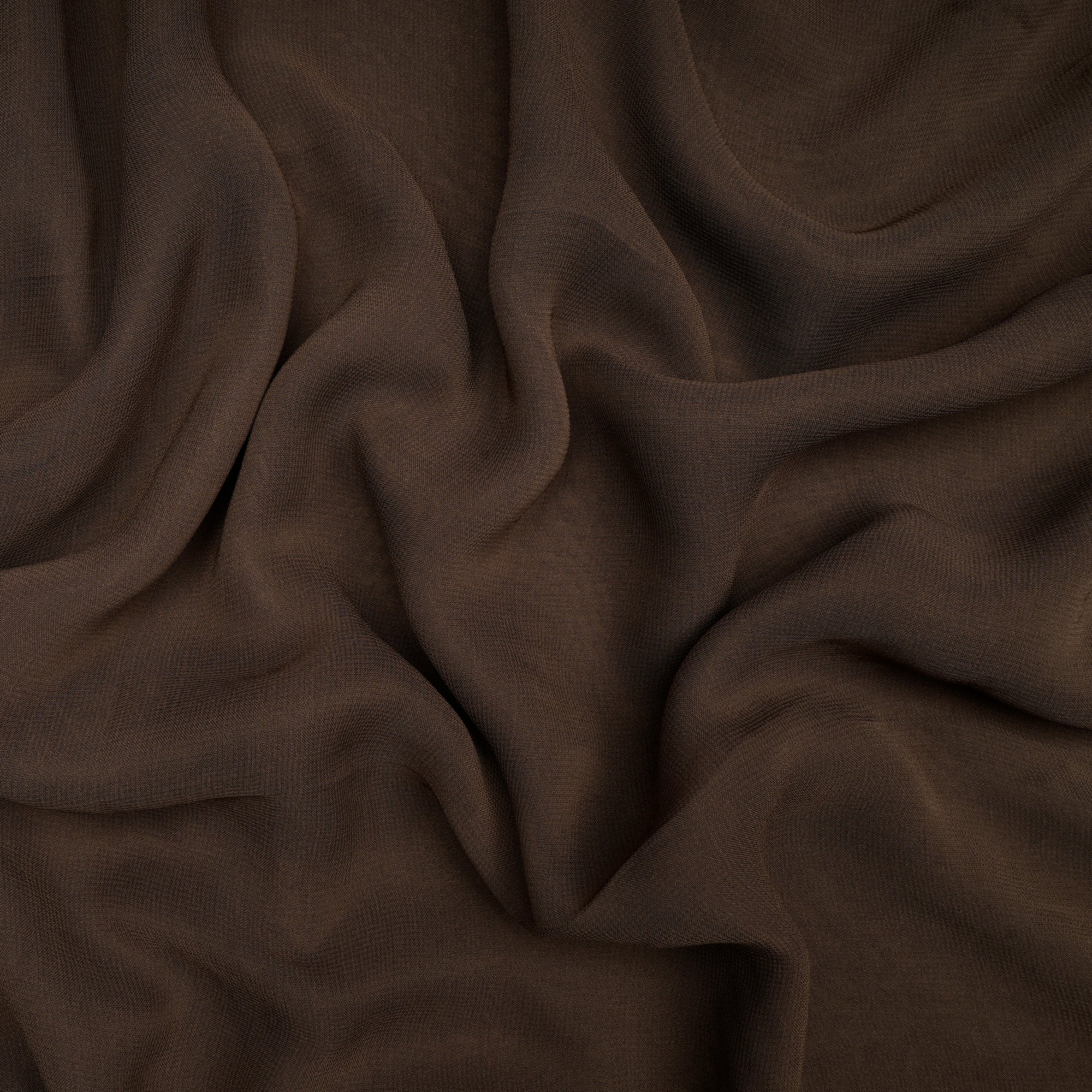 (Pre-Cut 2.90 Mtr)Coffee Brown Viscose Georgette Dyeable Fabric