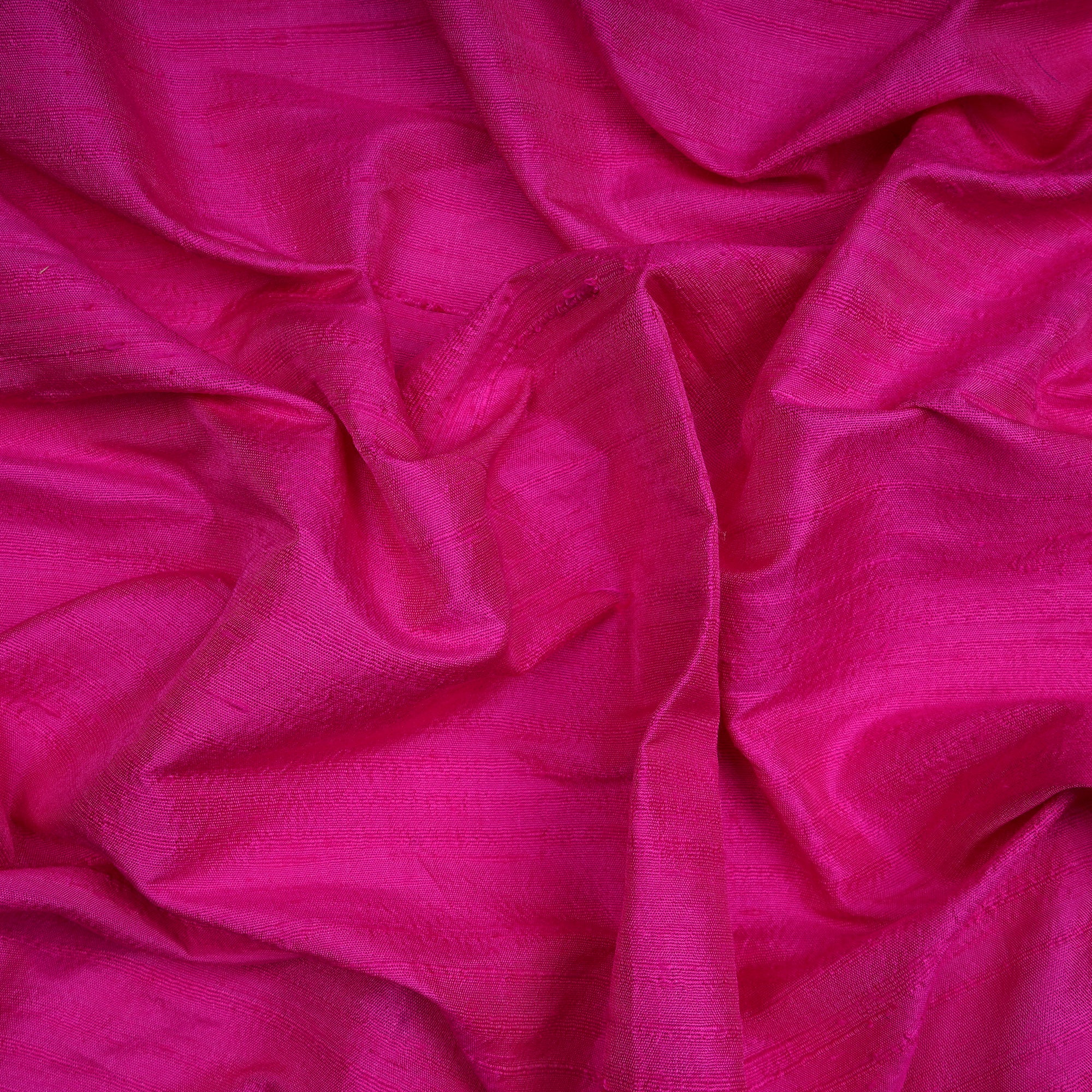 (Pre-Cut 0.70 Mtr)Magenta Color Blended Dupion Silk Fabric