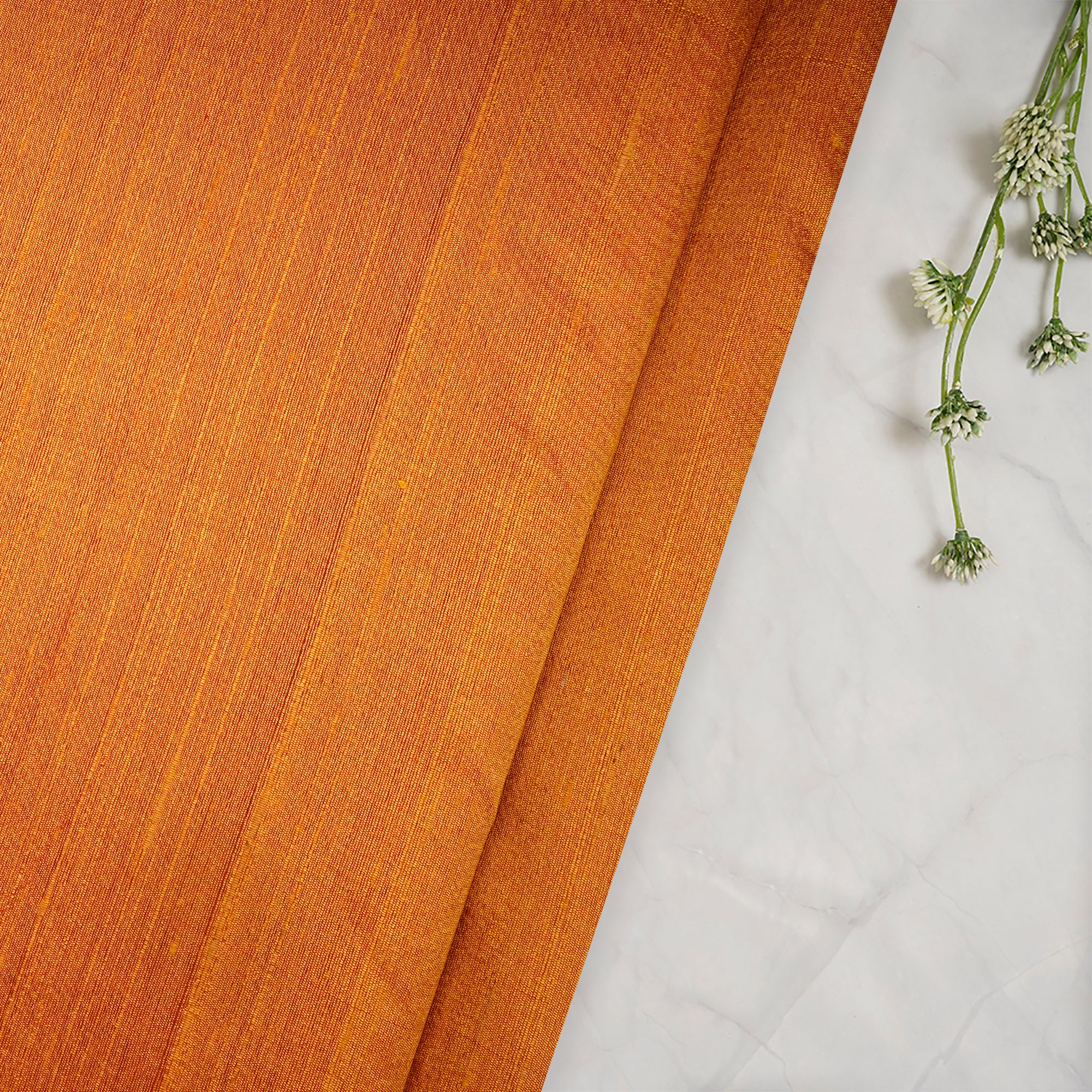 (Pre-Cut 1.70 Mtr)Autumn Maple Piece Dyed Plain Silk Fabric