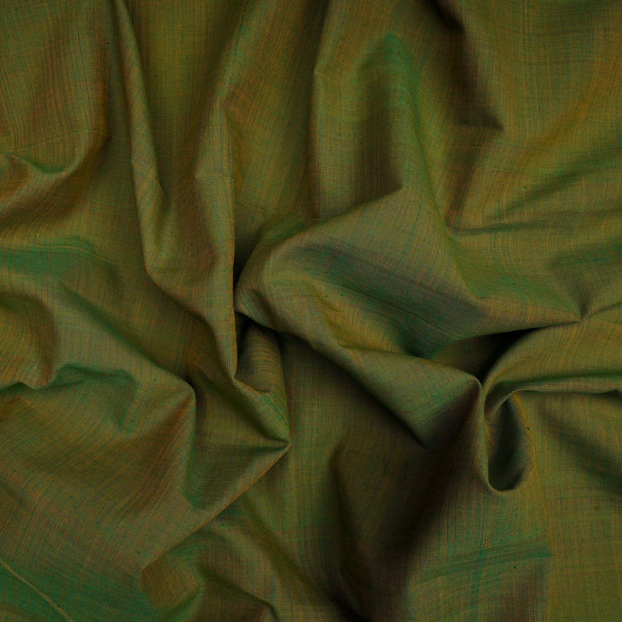 (Pre-Cut 1.45 Mtr)Green Mangalgiri Cotton Fabric