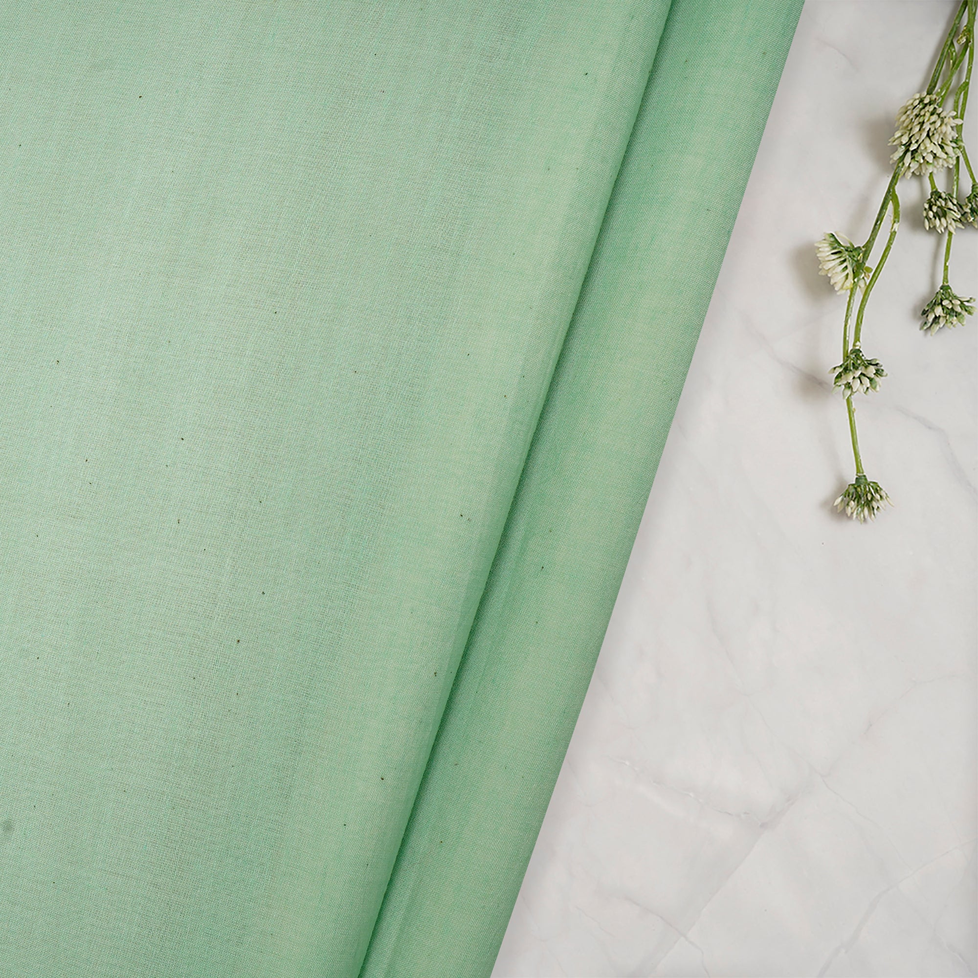 (Pre-Cut 1.00 Mtr)Light Green Plain Cotton Fabric