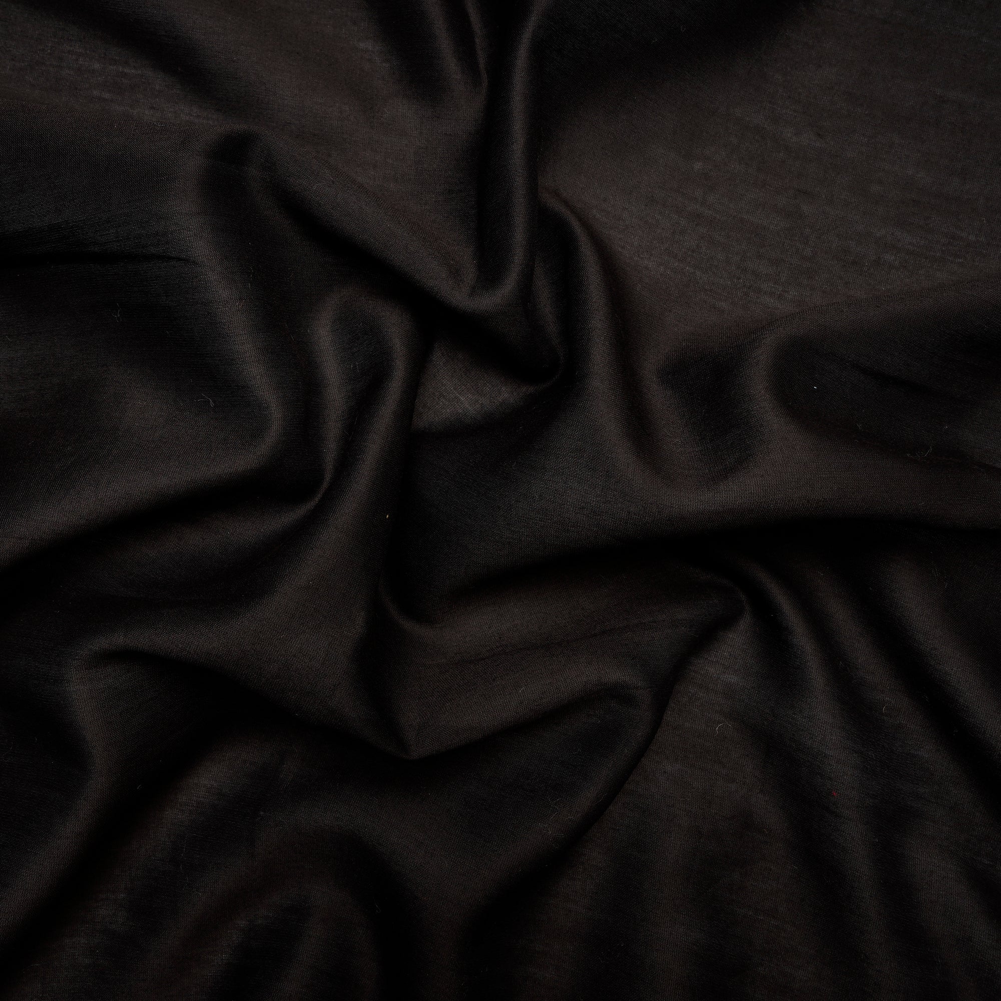 (Pre Cut 0.60 Mtr )Black Piece Dyed Chanderi Fabric