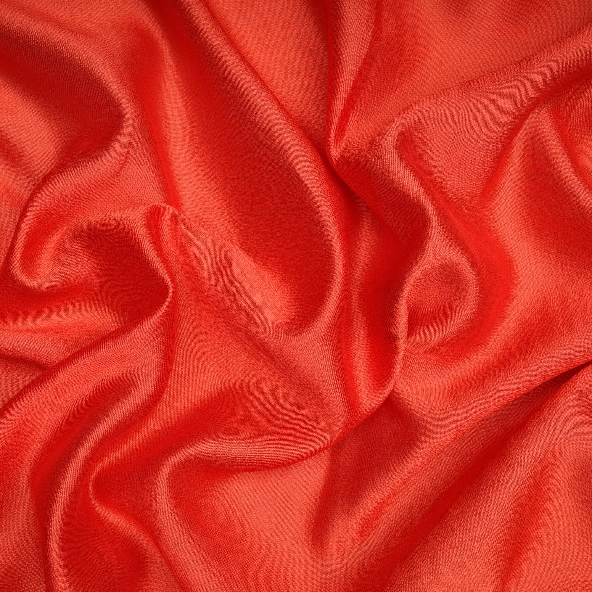 (Pre-Cut 0.95 Mtr)Orange Piece Dyed Pure Chanderi Fabric