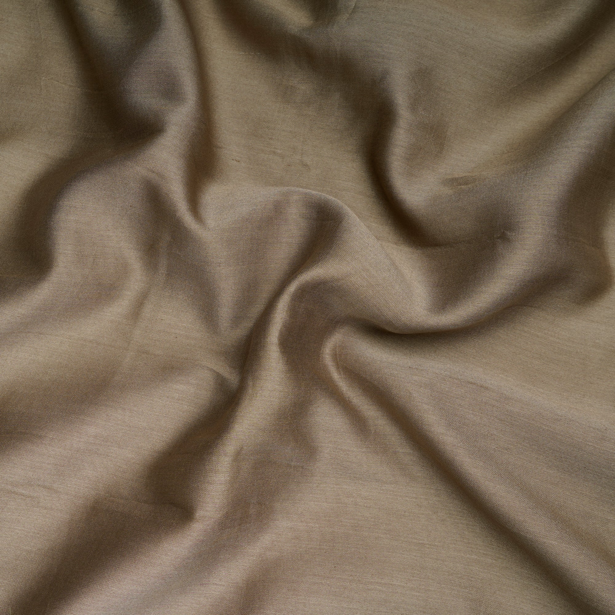 (Pre-Cut 2.75 Mtr) Coriander Piece Dyed Pure Chanderi Fabric