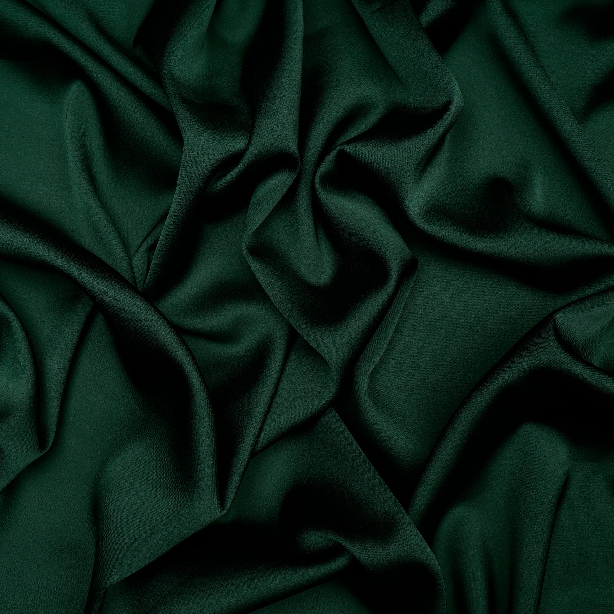 (Pre-Cut 1.50 Mtr)Dark Green Color Satin Lycra Fabric