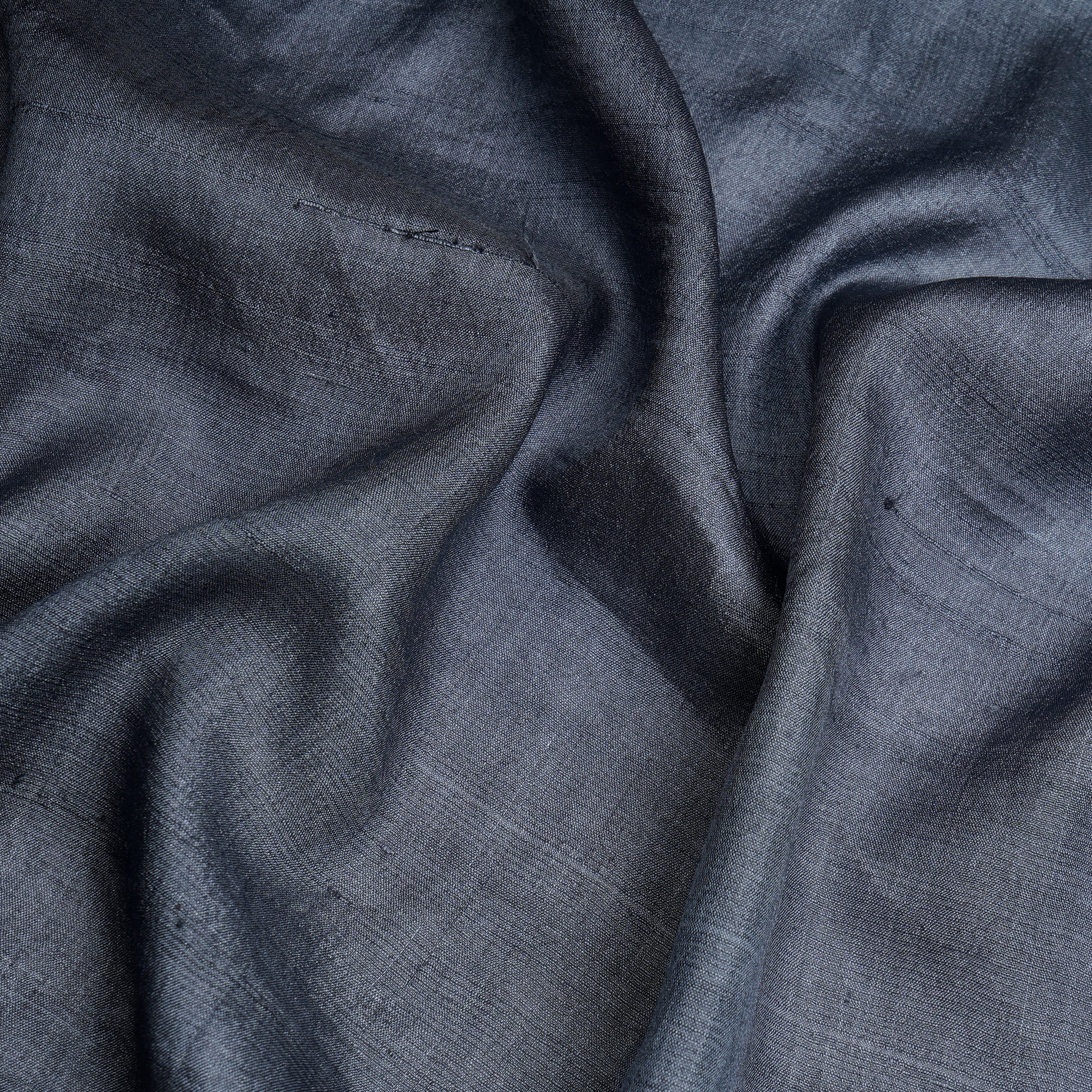 (Pre-Cut 1.00 Mtr)Grey Piece Dyed Handwoven Tussar Silk Fabric