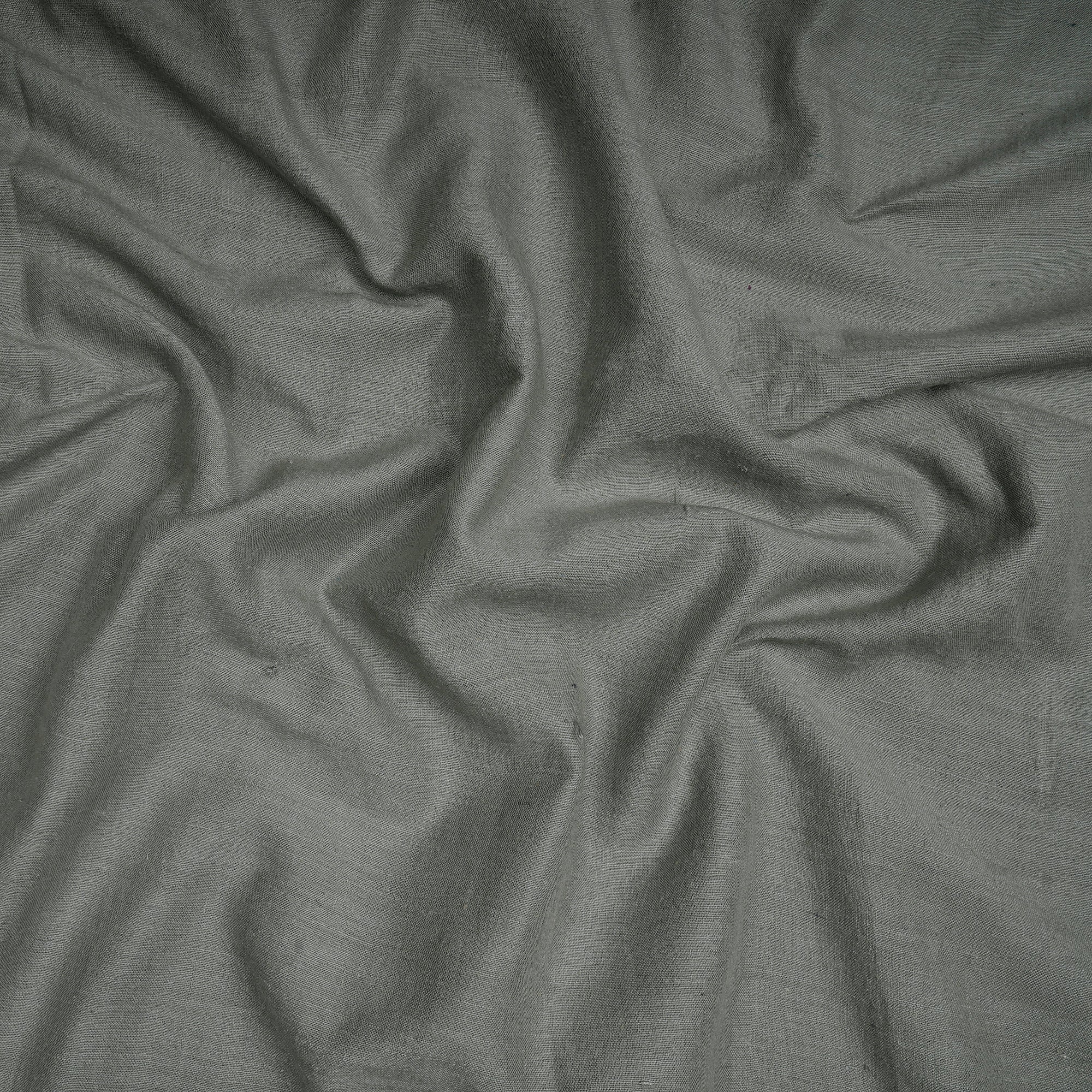 (Pre-Cut 2.50 Mtr)Grey Piece Dyed Plain Natural Matka Silk Fabric