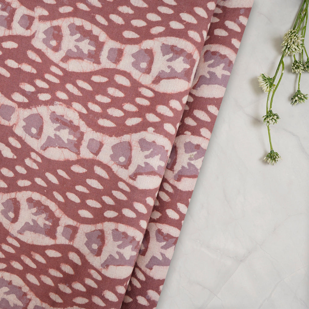 (Pre-Cut 0.75 Mtr)Multi Color Hand Block Natural Dye Bagru Dabu Printed Cotton Fabric