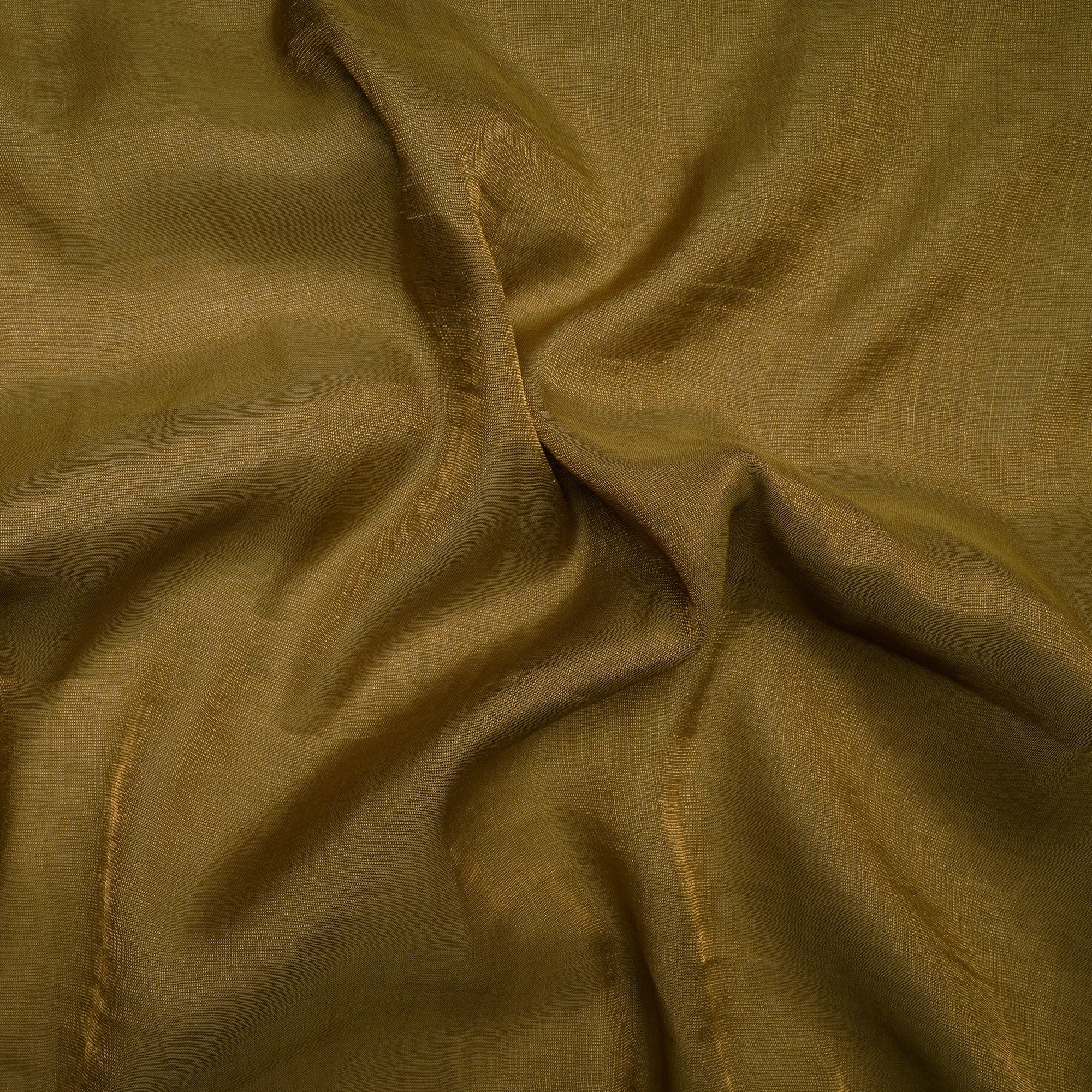 (Pre-Cut 1.70 Mtr)Golden Palm Color Pure Tissue Chanderi Fabric