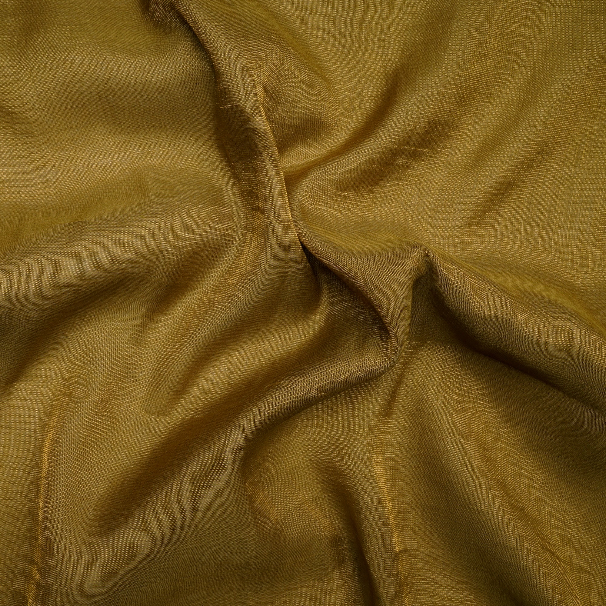 (Pre-Cut 3.60 Mtr)Golden Palm Piece Dyed Plain Pure Tissue Chanderi Fabric