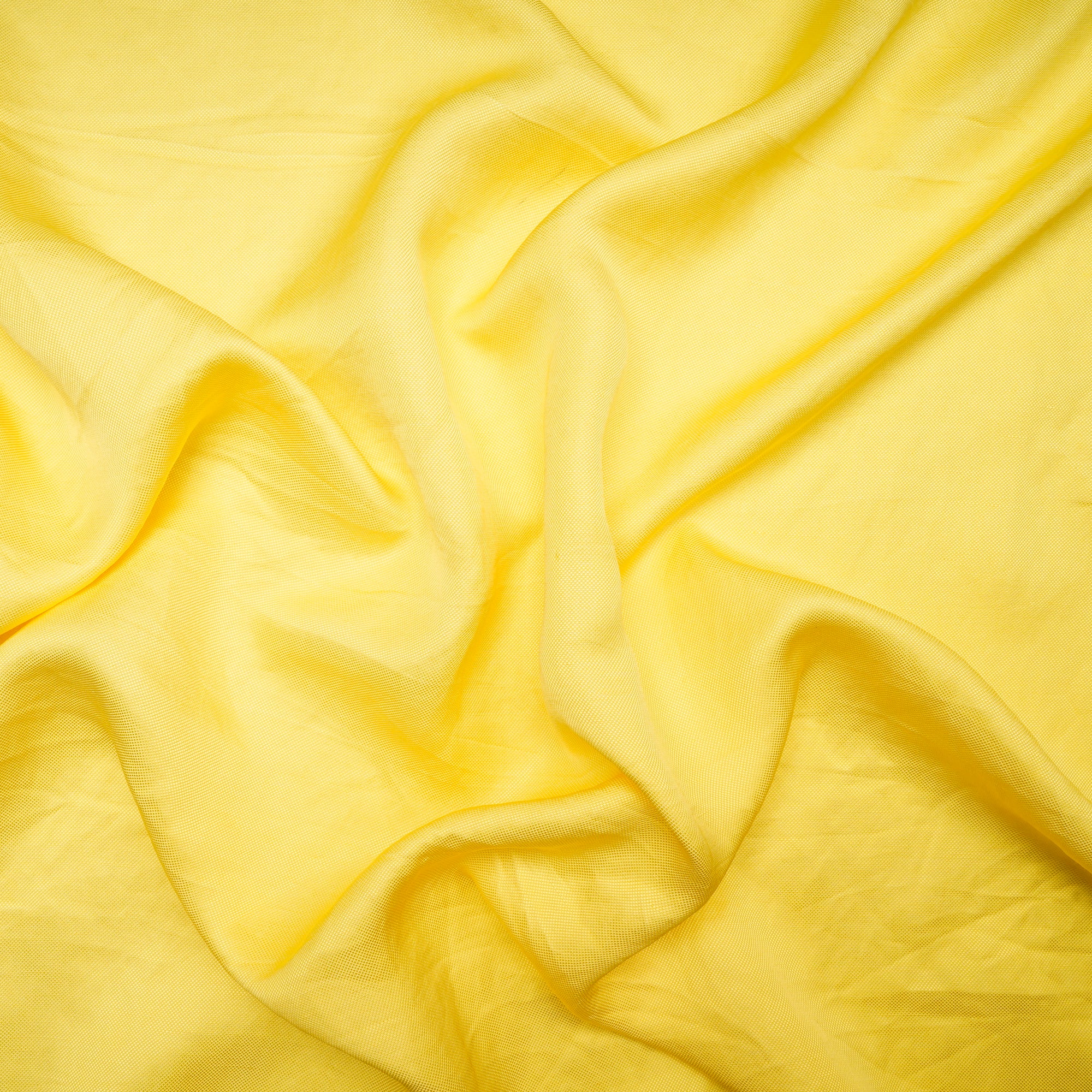 (Pre Cut 1 Mtr )Yellow Color Viscose Linen Fabric