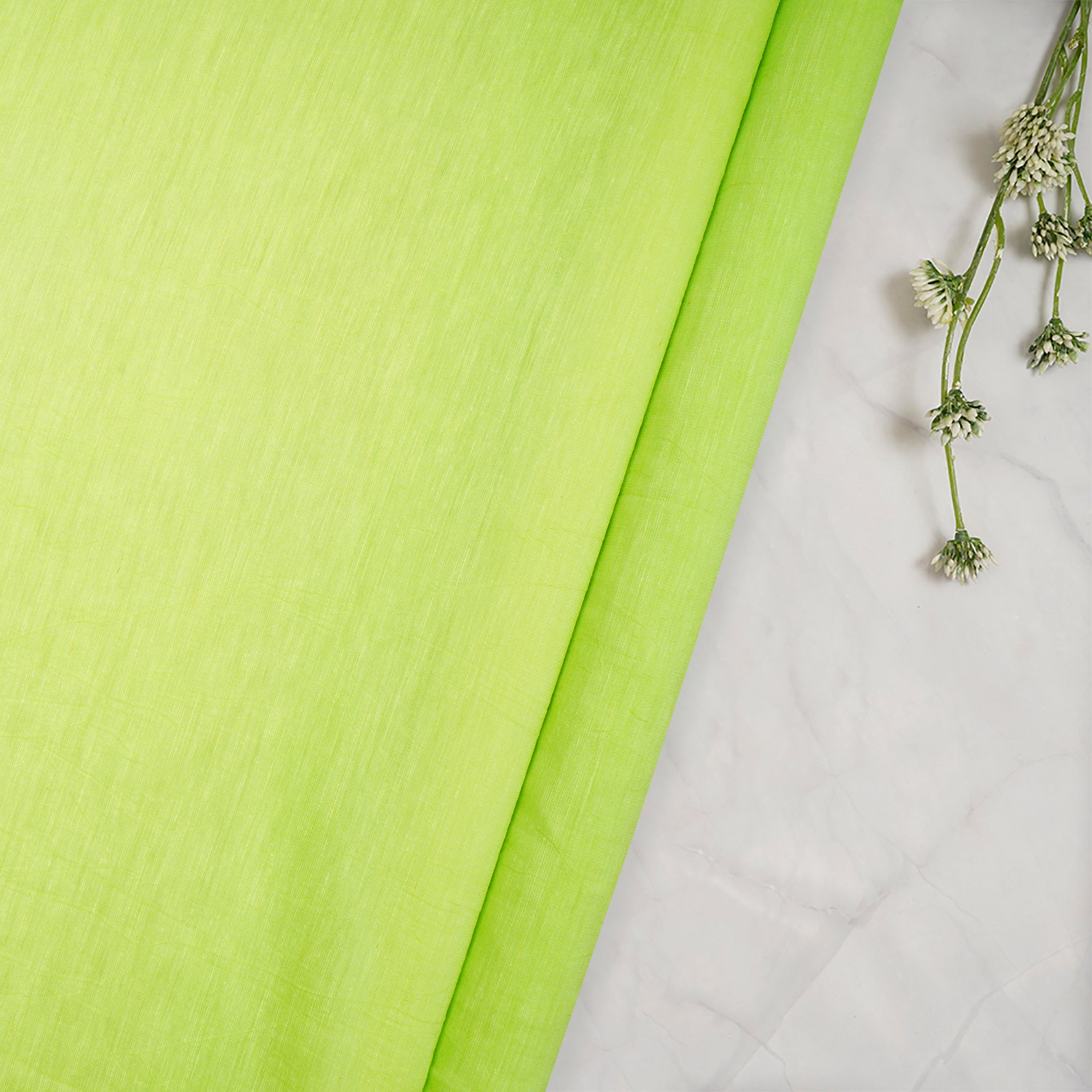 (Pre-Cut 1.00 Mtr)Light Green Color Remi Satin Fabric