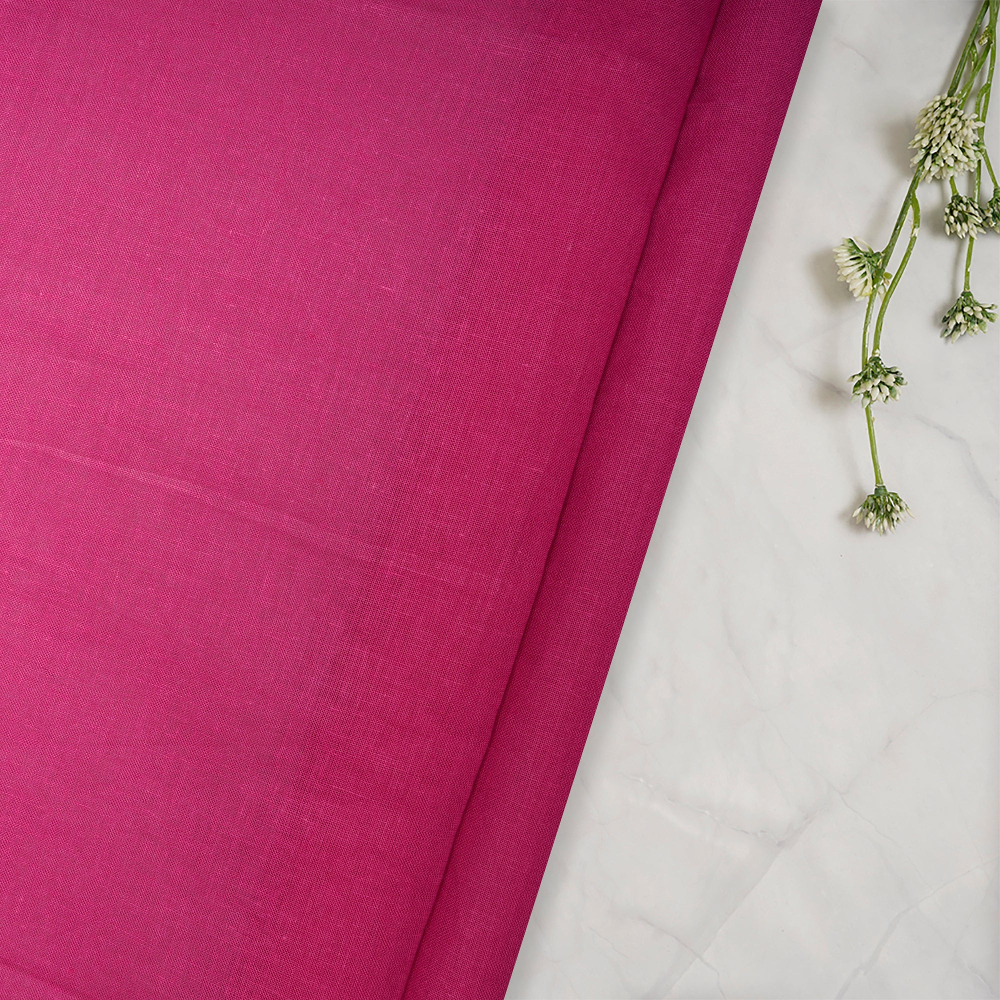 (Pre Cut 1 Mtr ) Fushsia Mill Dyed Pure Cotton Lining Fabric