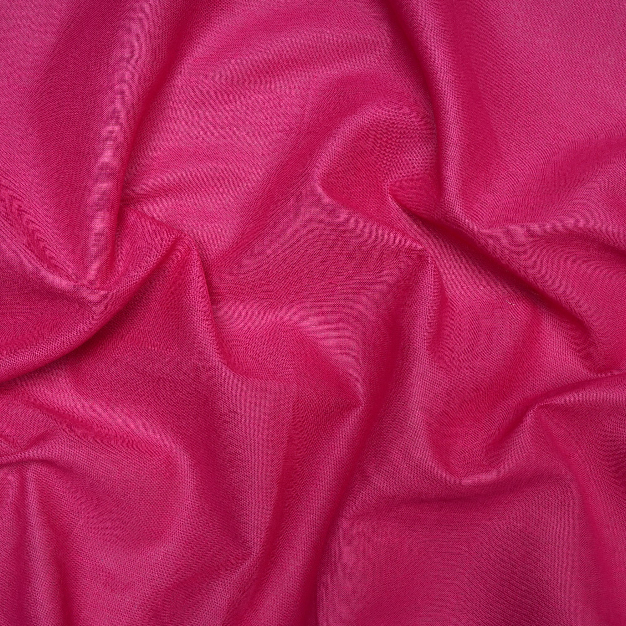 (Pre Cut 1 Mtr ) Fushsia Mill Dyed Pure Cotton Lining Fabric