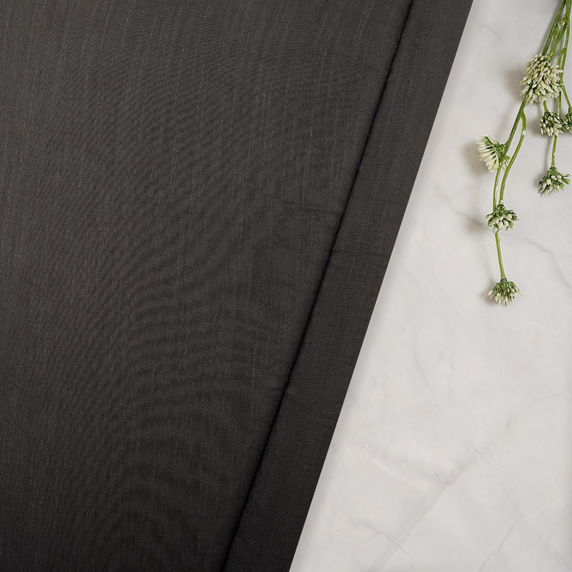 Grey Dyed Crepe Fabric