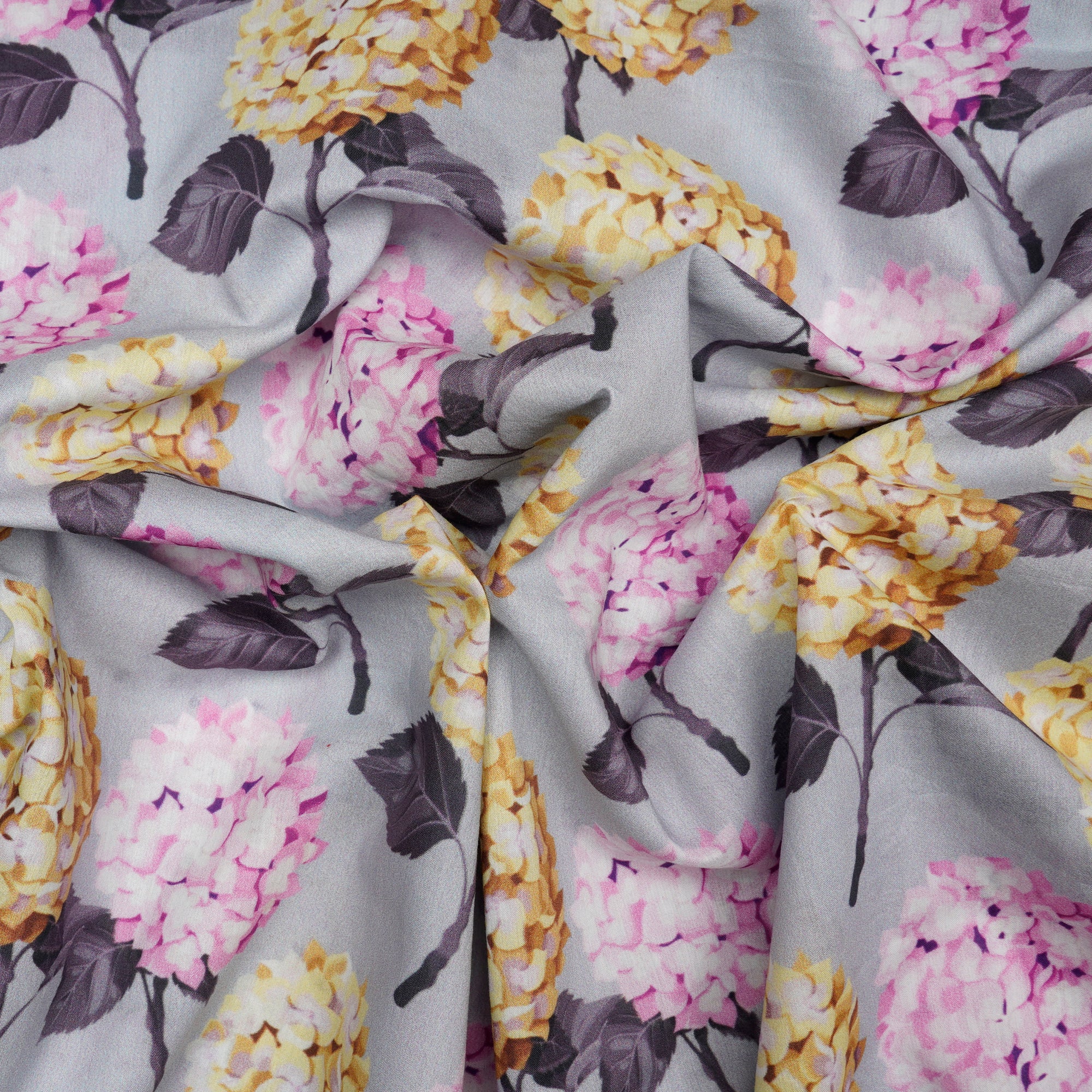 (Pre-Cut 1.50 Mtr) Multi Color Floral Pattern Digital Print Lawn Fabric