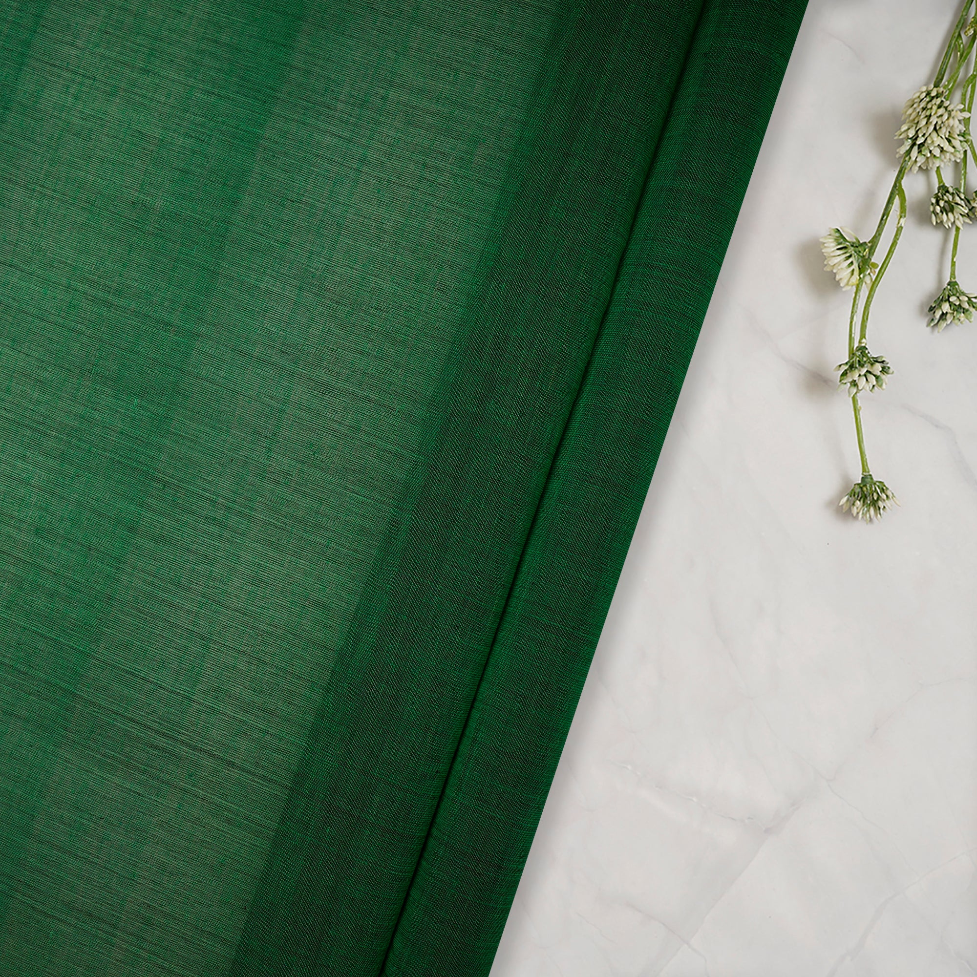 (Pre-Cut 1.80 Mtr)Green Plain Cotton Fabric