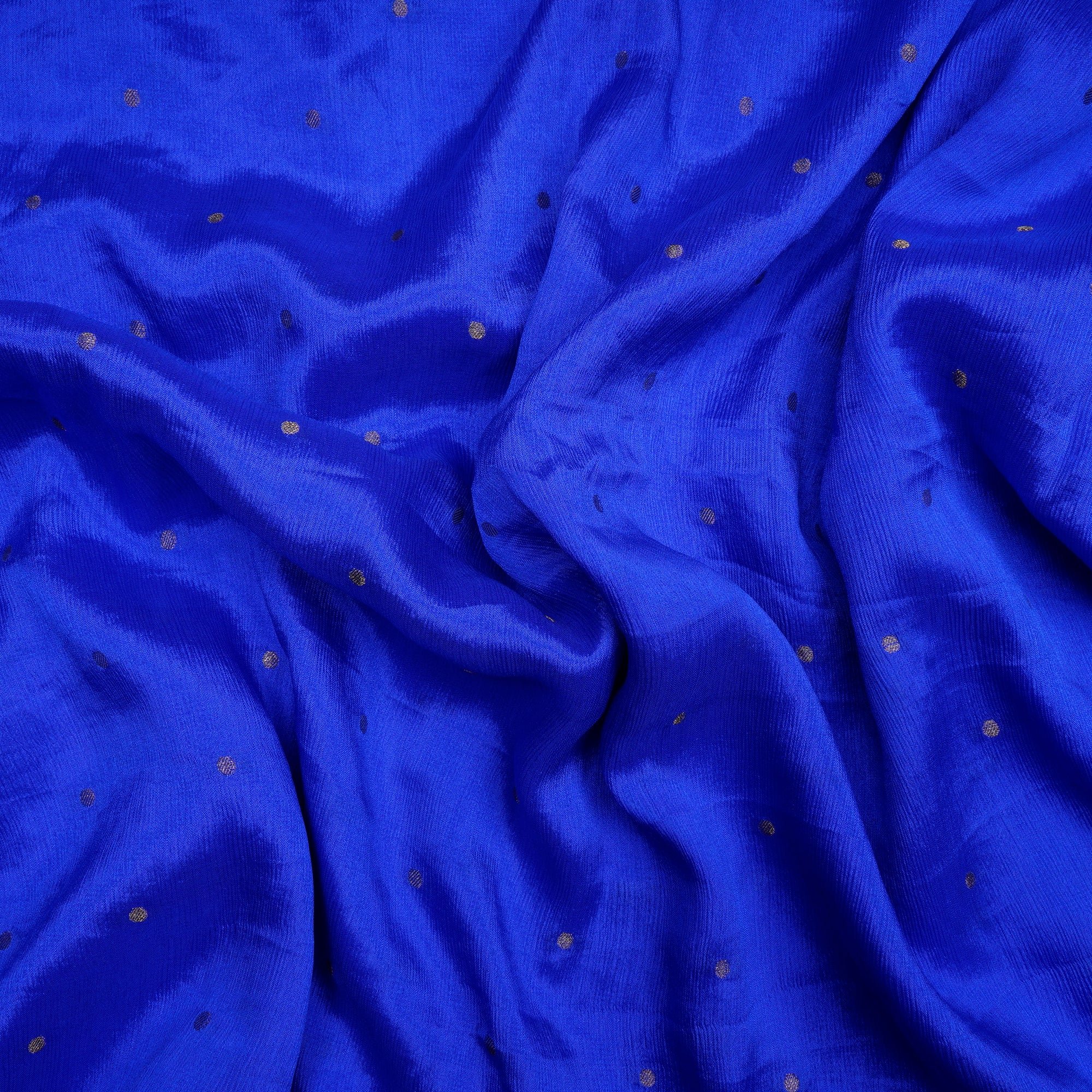 (Pre-Cut 2.30 Mtr)Blue Chiffon Jacquard Fabric
