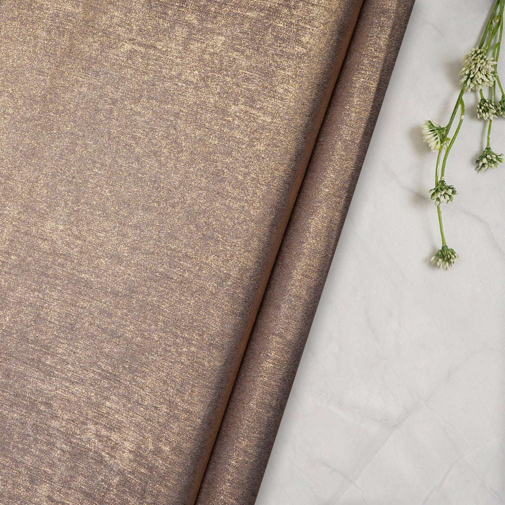 (Pre-Cut 2.25 Mtr)Beige Color All over Foile Printed Polyester Fabric