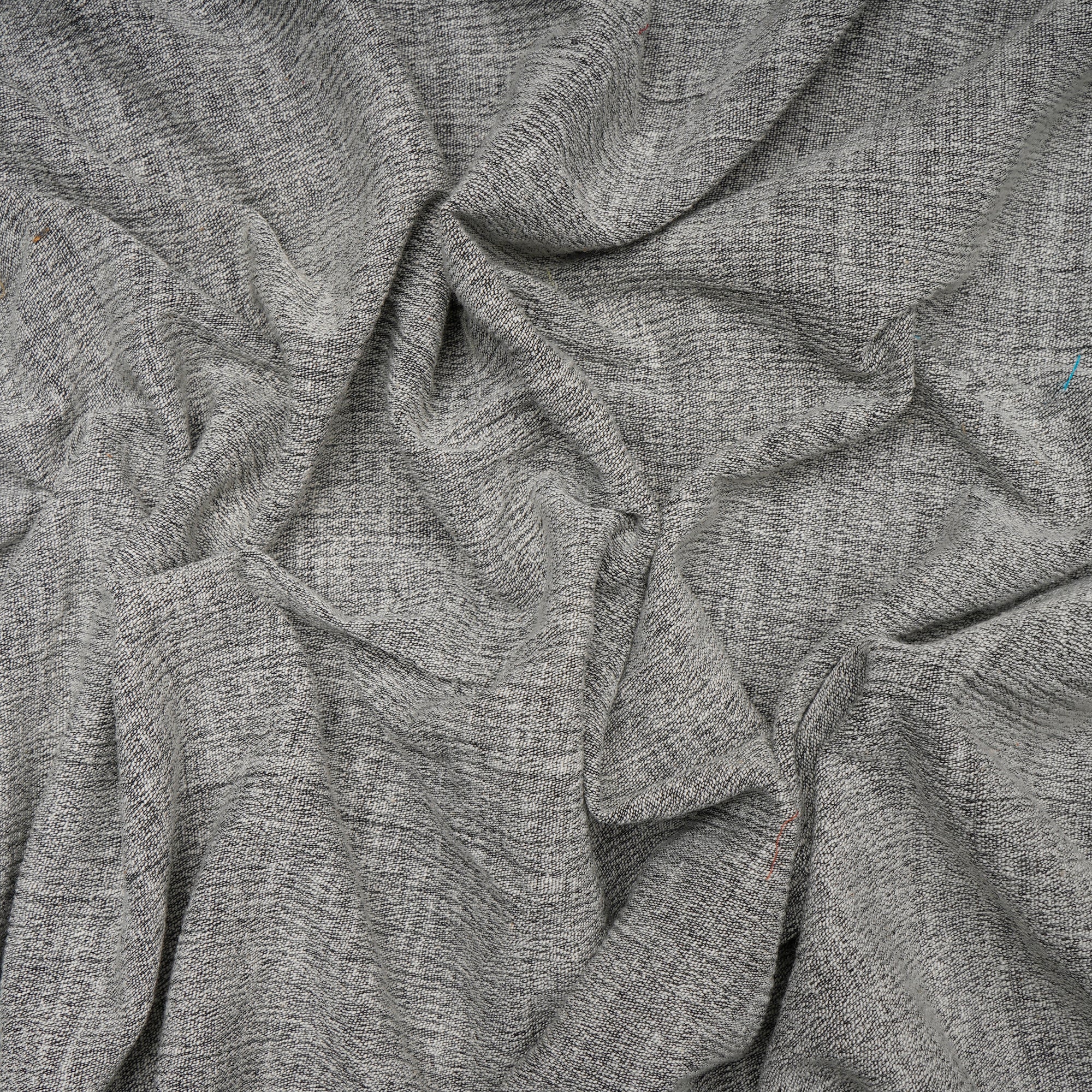 (Pre-Cut 1.00 Mtr)Black-White Color Muslin Cotton Lycra Fabric
