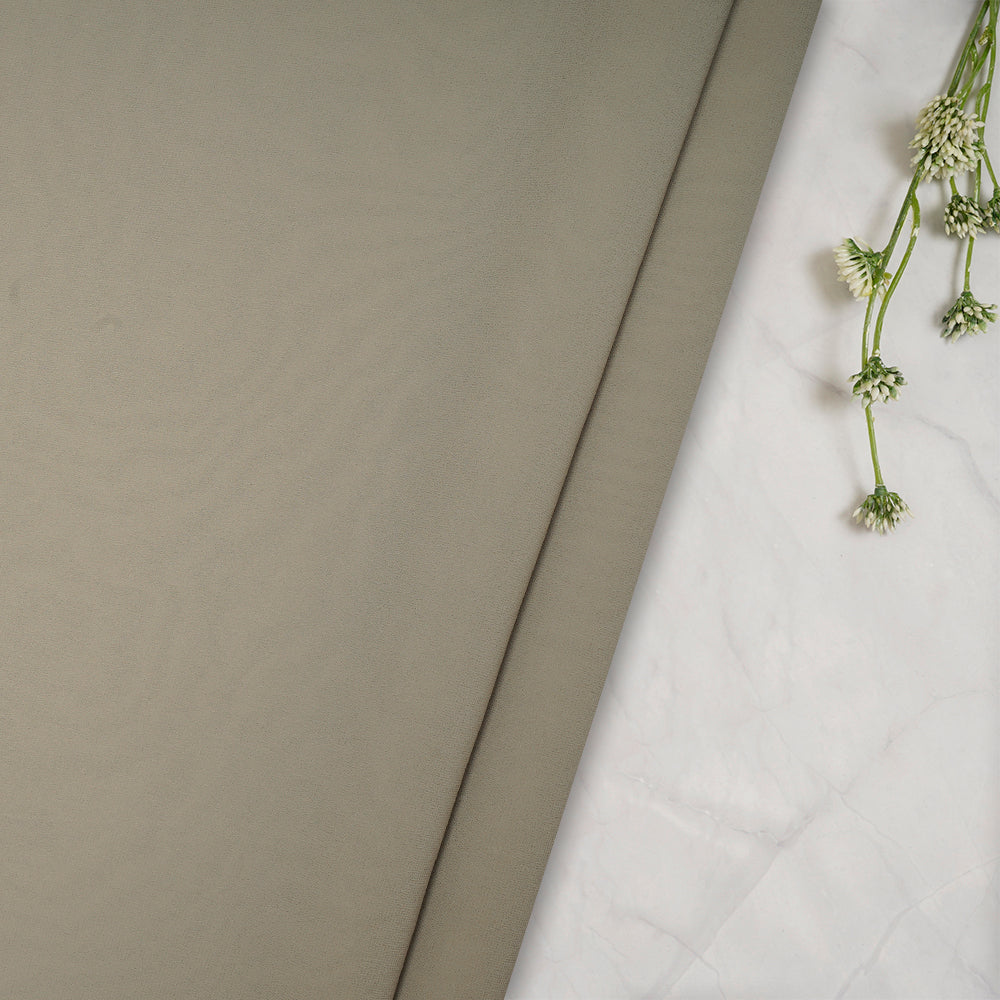 (Pre-Cut 2.00 Mtr)Greyish Green Premium Fox Georgtte Fabric