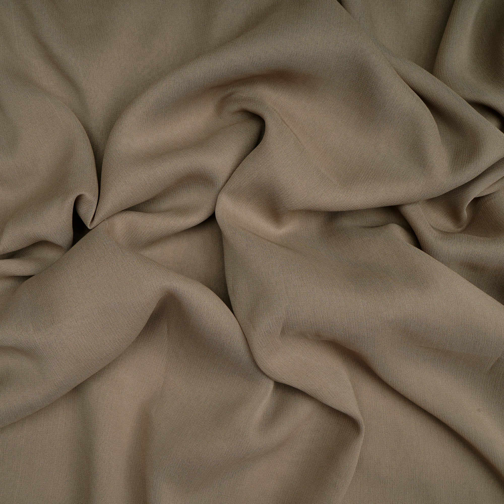 (Pre-Cut 4.10 Mtr)Green Georgette Silk Fabric with Zari Border