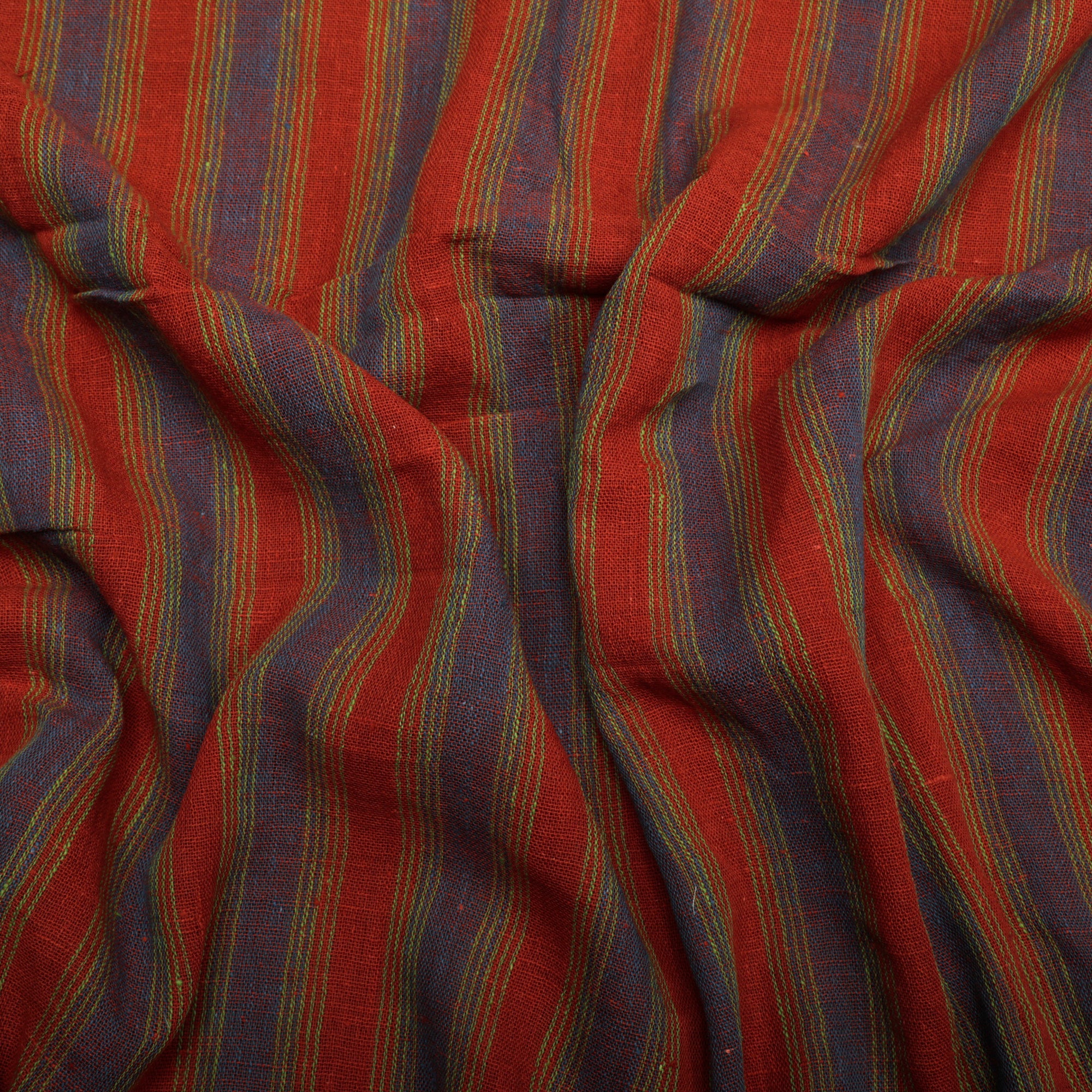 (Pre-Cut 1.50 Mtr)Multi Color Handwoven Handspun Kala Cotton Fabric