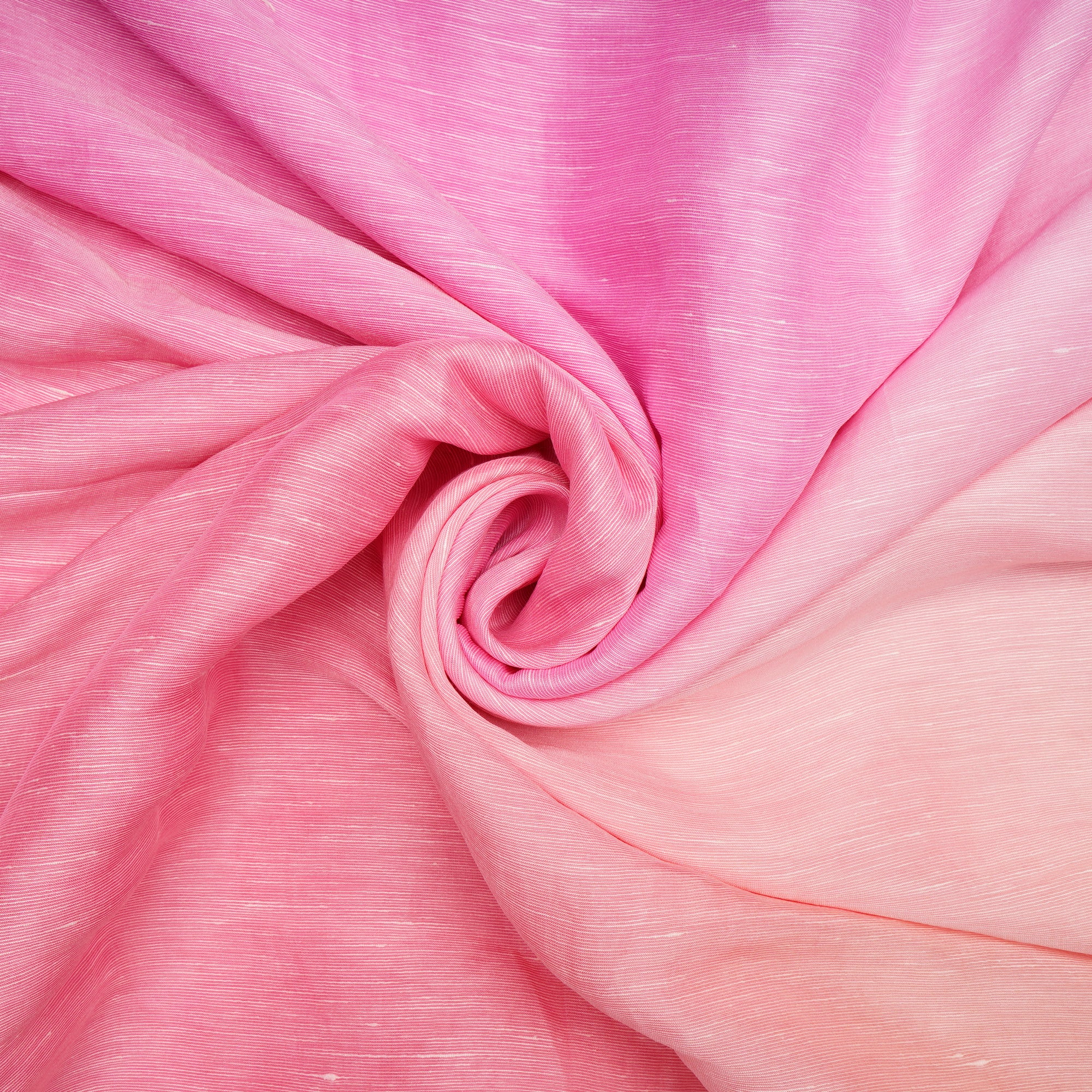 (Pre-Cut 4.85 Mtr)Light Pink-Peach Puff Color Ombre Dyed Cotton Silk Fabric