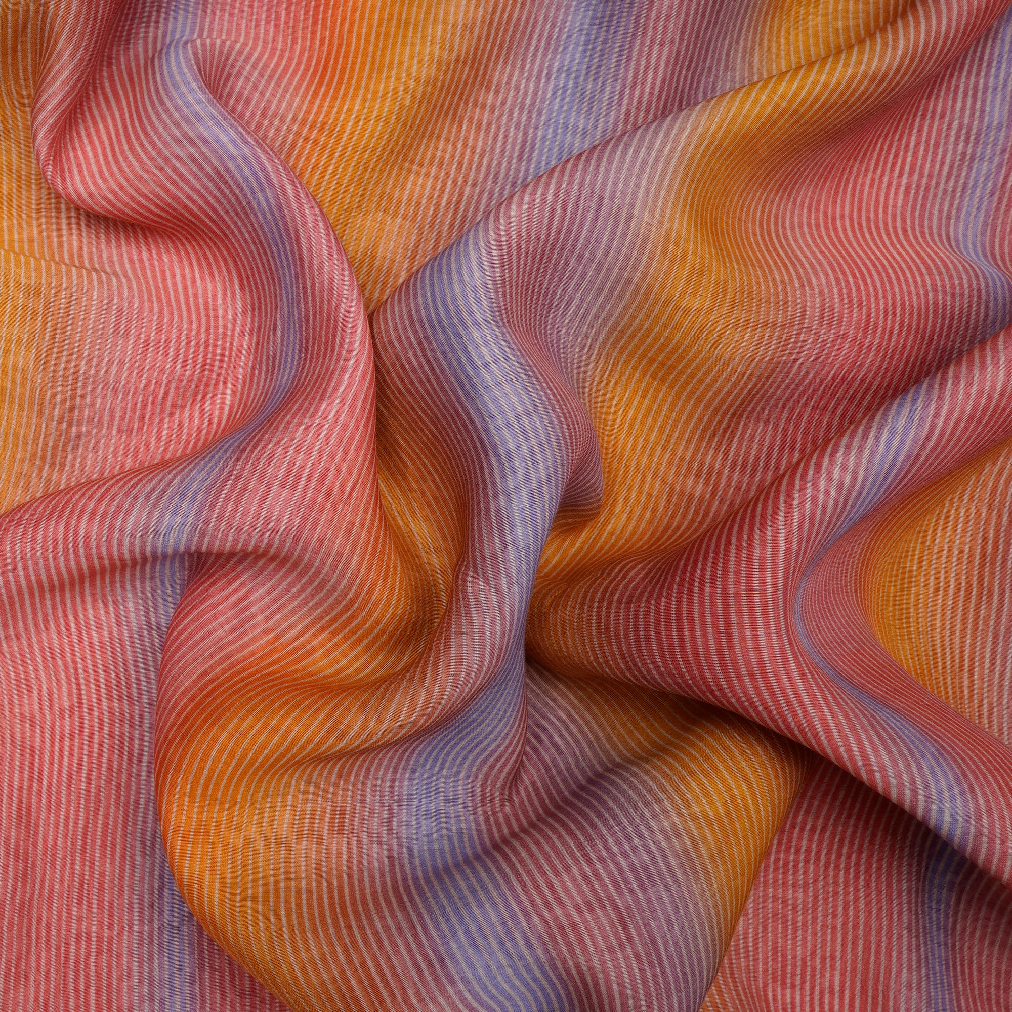 (Pre-Cut 4.00 Mtr)Multi Color Digital Printed Pure Chanderi Fabric