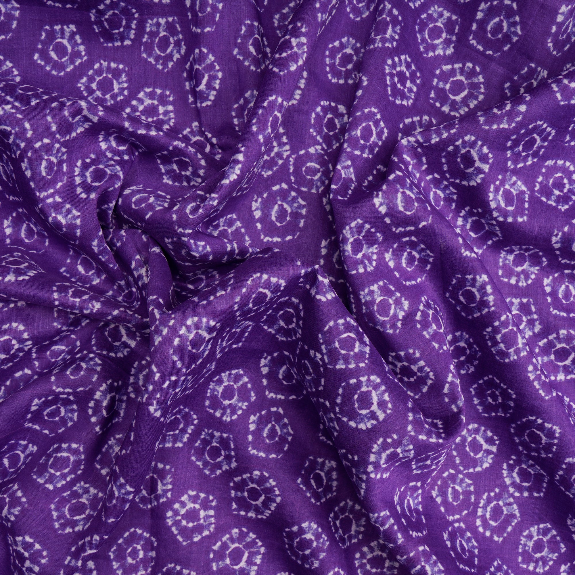 (Pre-Cut 1.60 Mtr)Purple AllOver Pattern Digital Print-Lawn Fabric