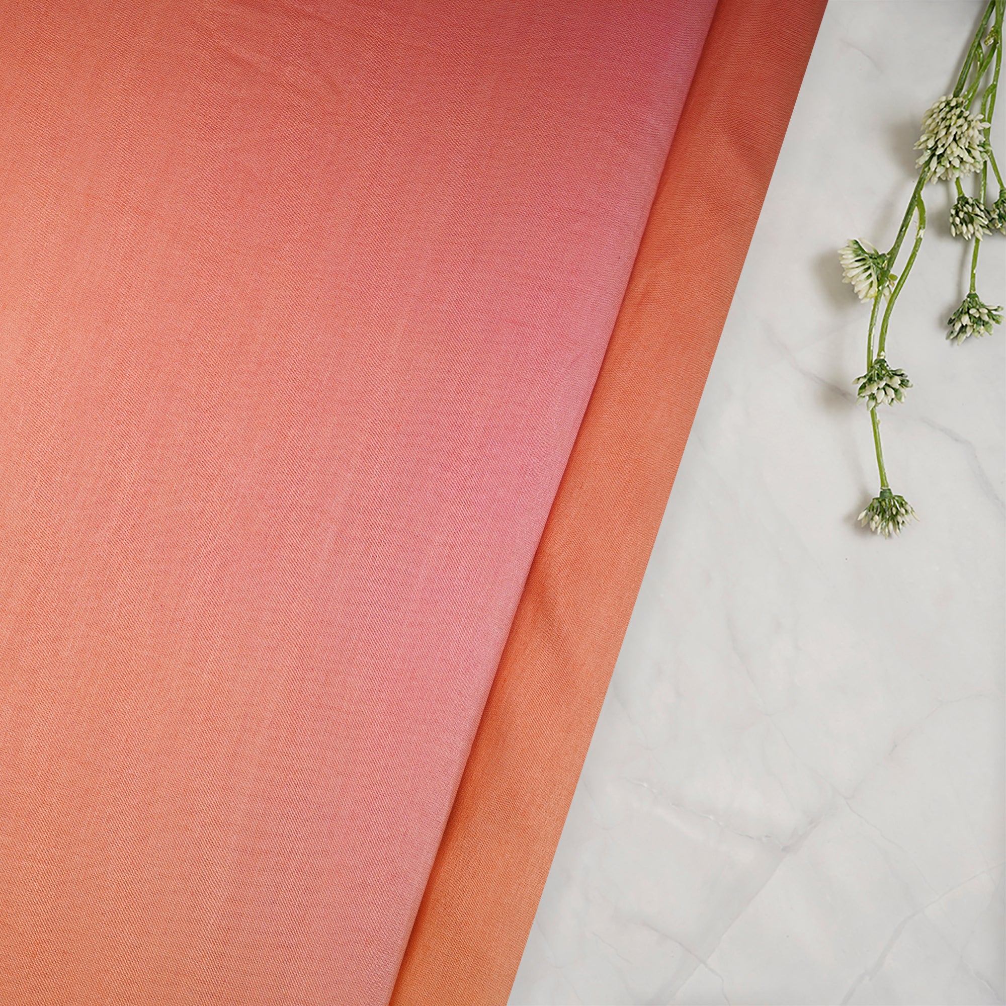 (Pre-Cut 3.20 Mtr)Multi Color Ombre Dyed Chanderi Fabric