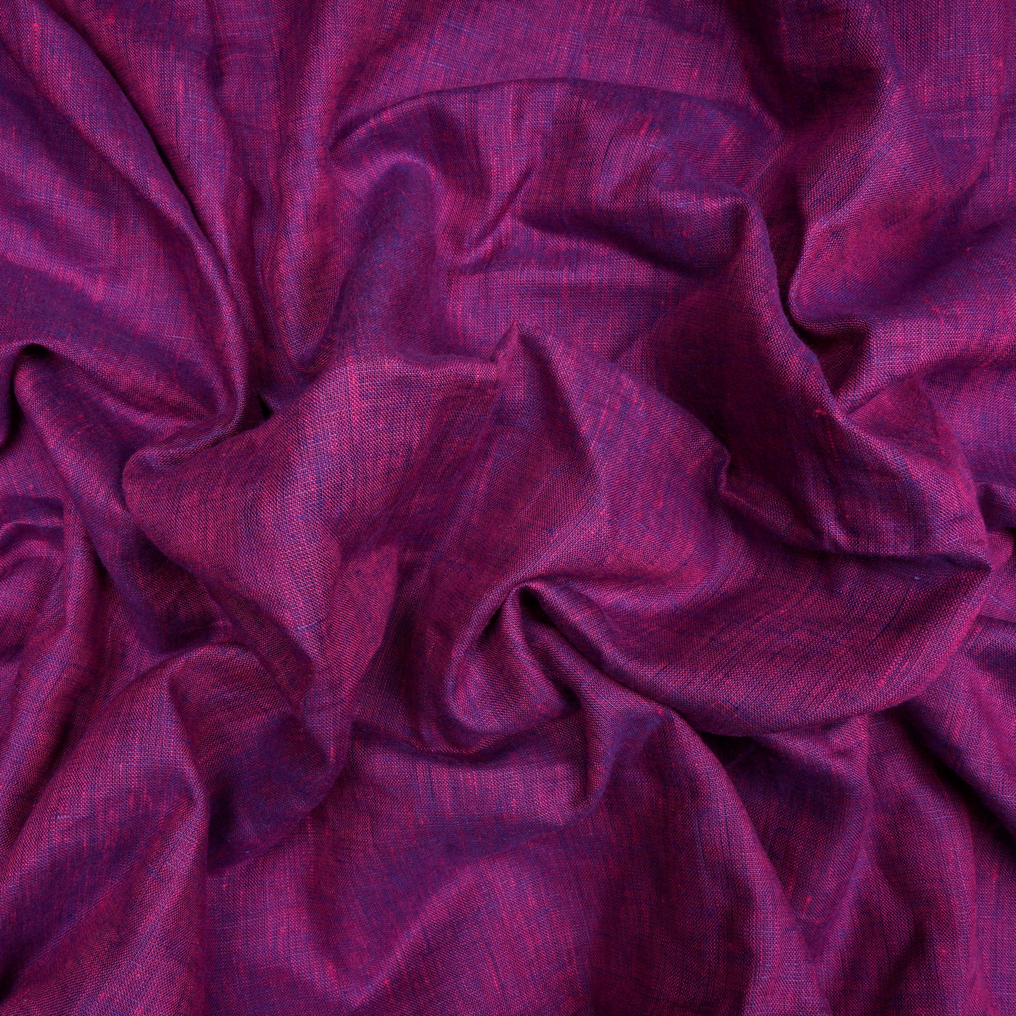 (Pre-Cut 1.80 Mtr)Purple Pure Linen Fine Count Yarn Dyed Fabric