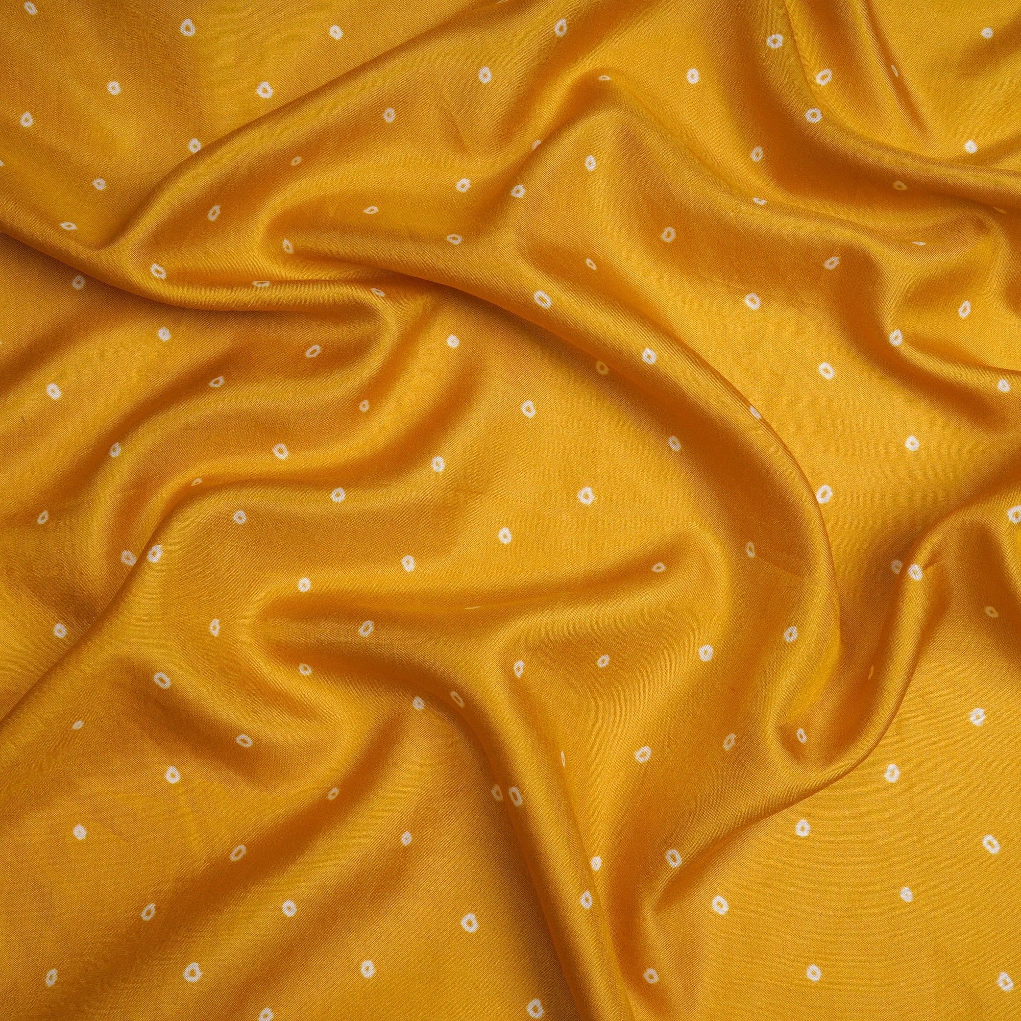 (Pre-Cut 1.80 Mtr)Nugget Gold Booti Pattern Digital Printed Silk Fabric
