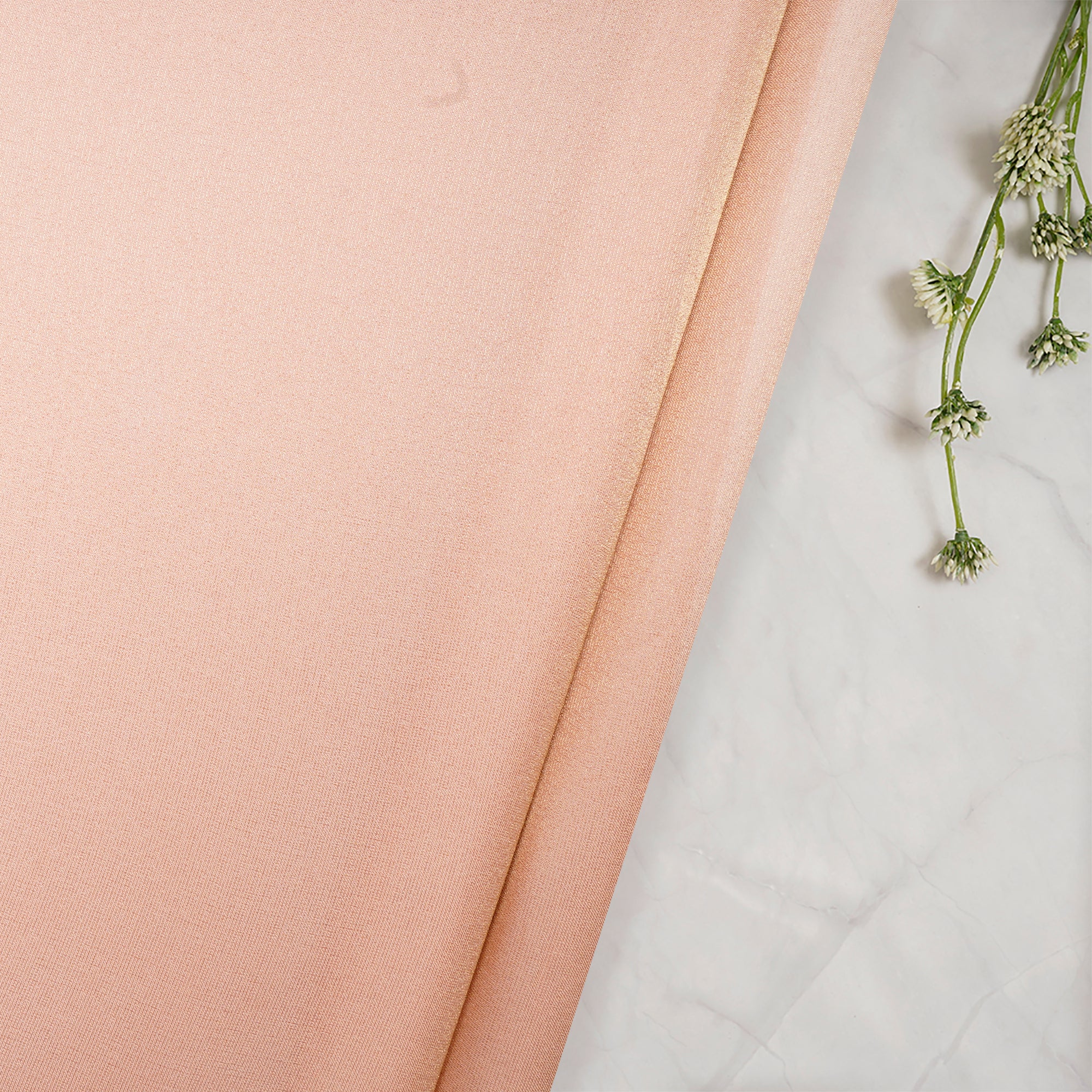 (Pre-Cut 0.50 Mtr)Peach Viscose Organza Tissue Fabric