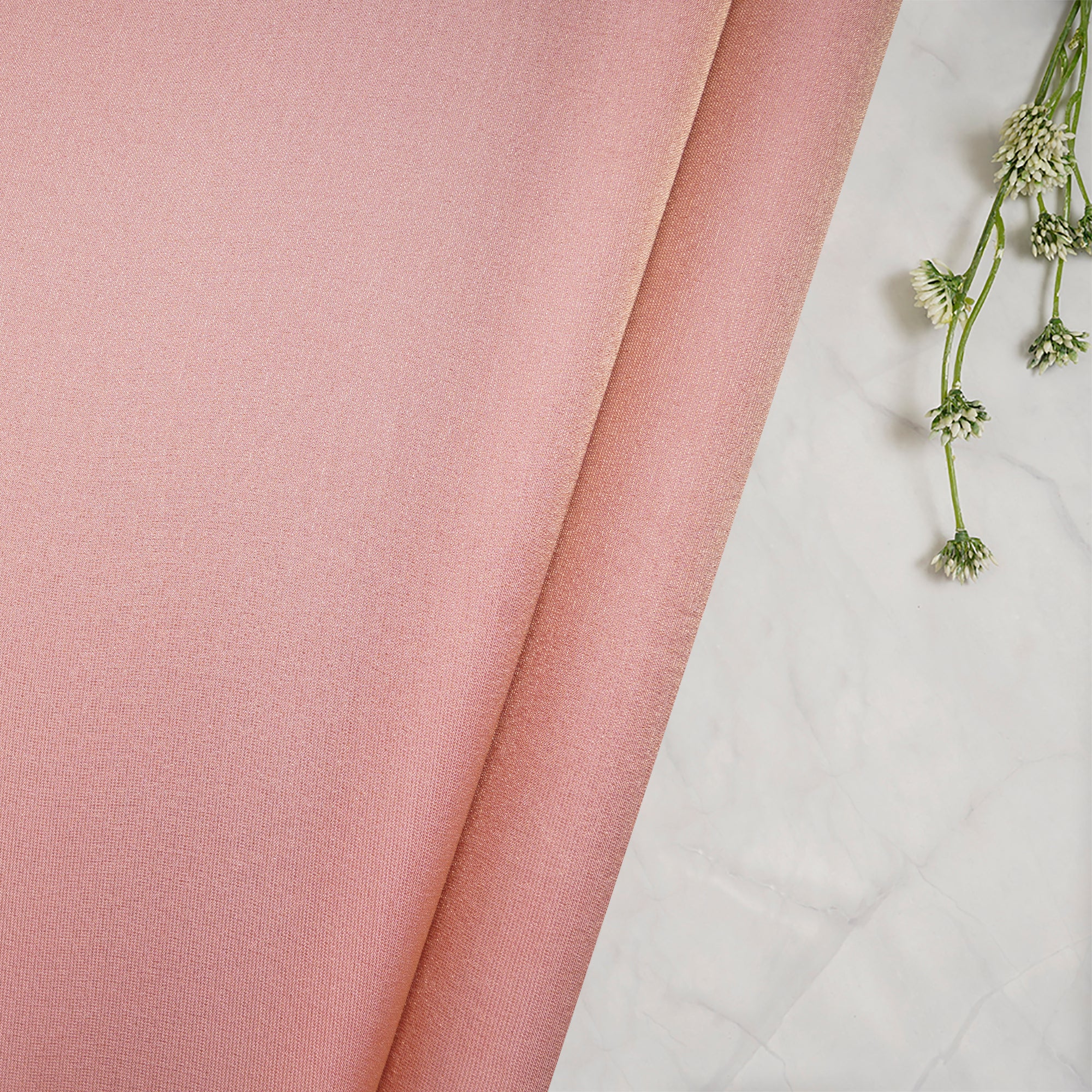 (Pre-Cut 1.90 Mtr)Mellow Rose Piece Dyed Plain Organza Satin Tissue Fabric