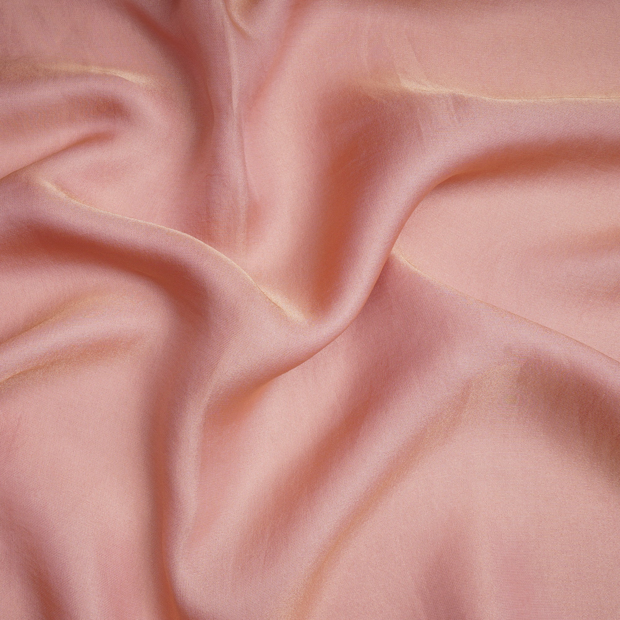 (Pre-Cut 1.90 Mtr)Mellow Rose Piece Dyed Plain Organza Satin Tissue Fabric